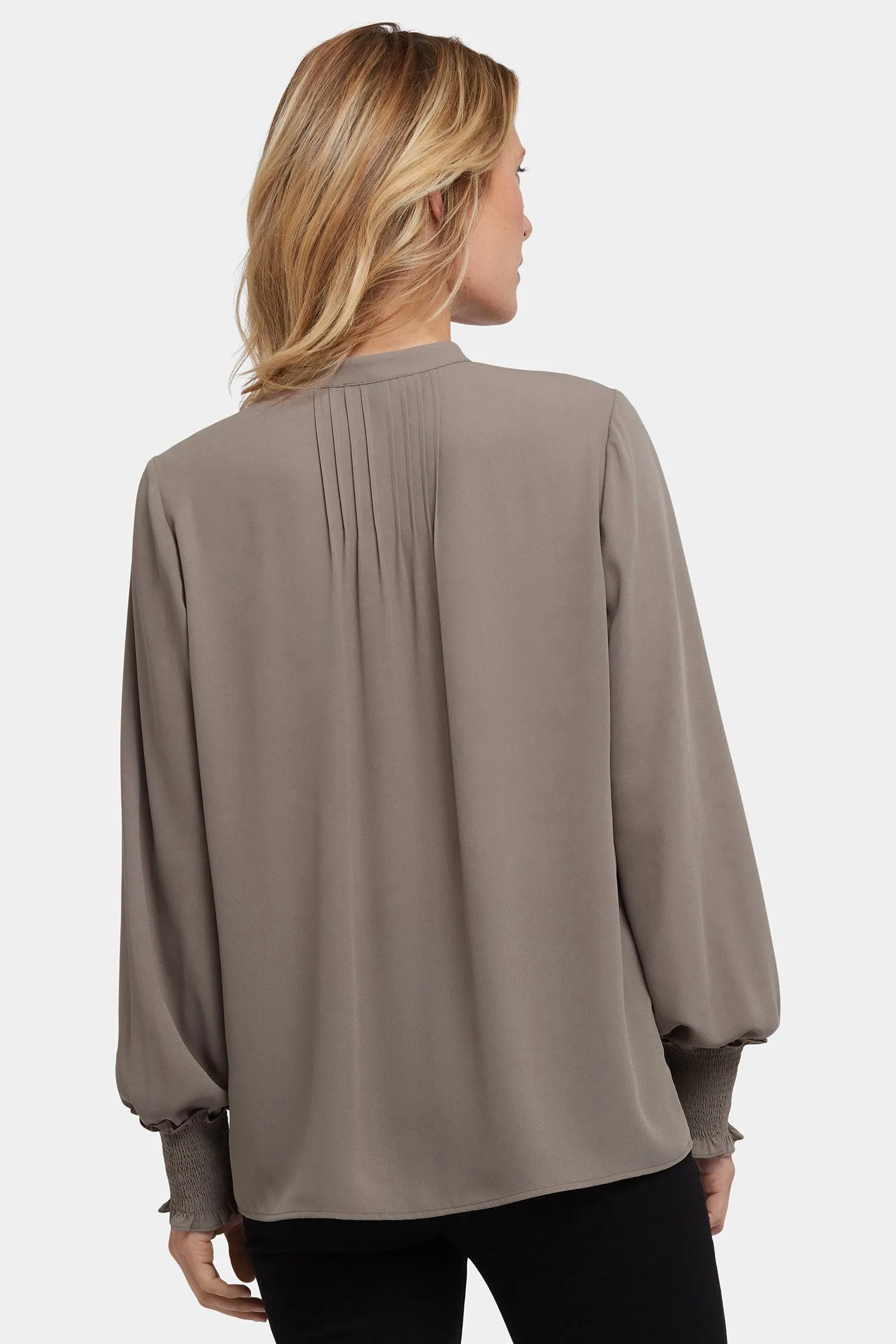 Pleated Peasant Blouse - Dark Wood sold by NYDJ product image thumbnail 2