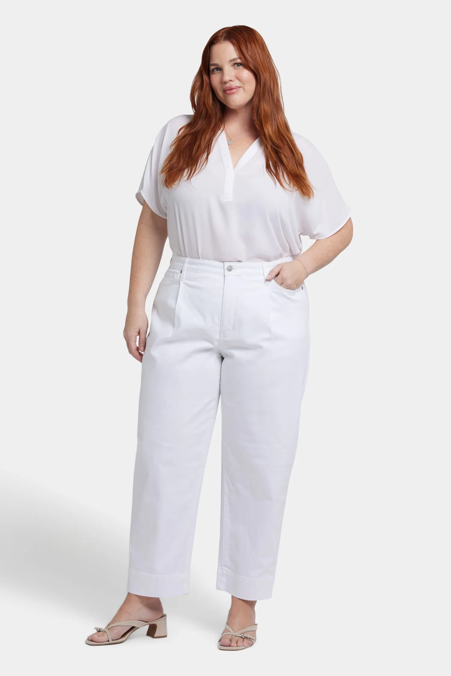 Balloon Ankle Jeans In Plus Size - Optic White sold by NYDJ