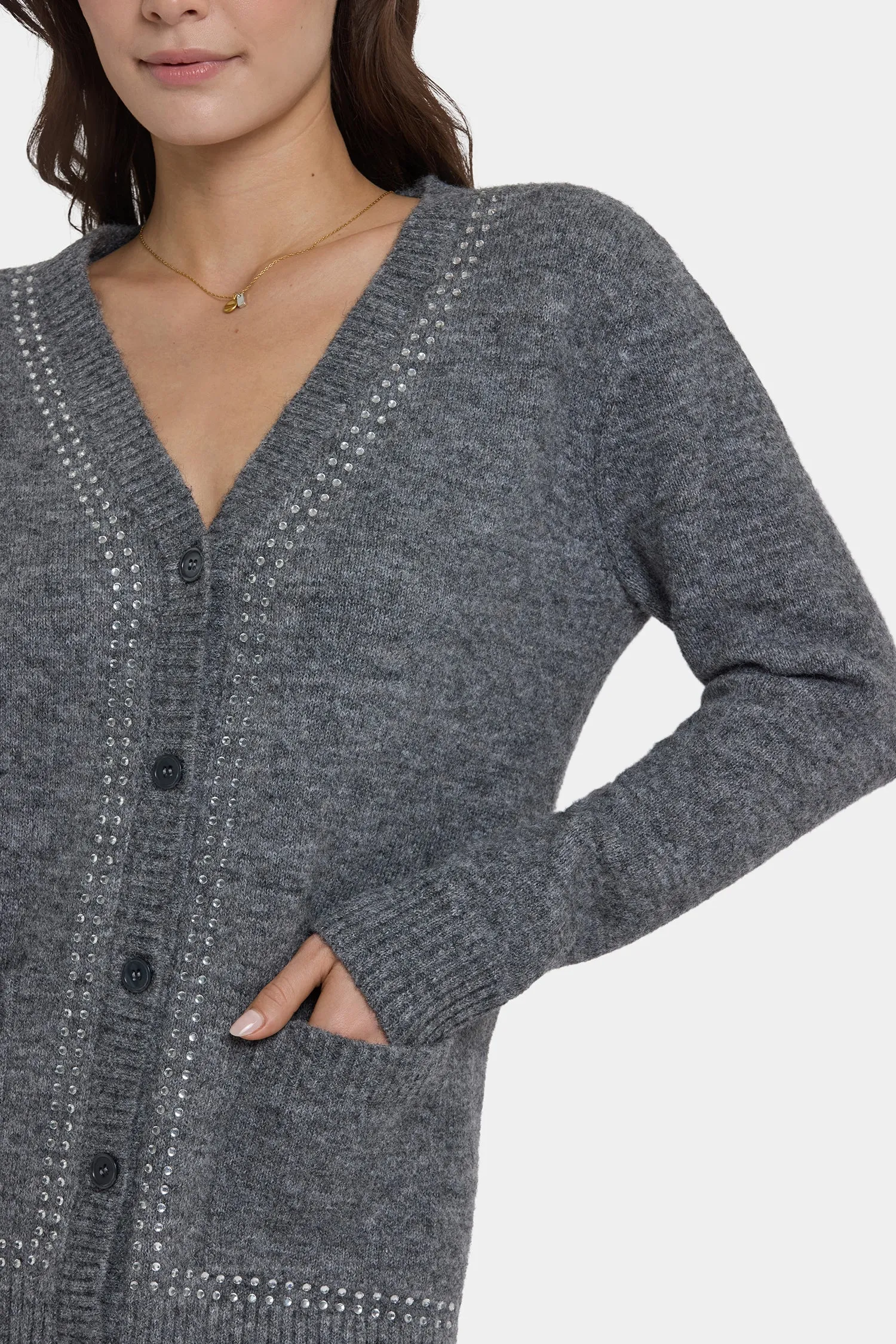 Crystal Cardigan - Charcoal Heather sold by NYDJ product image thumbnail 2