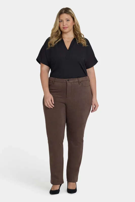 Marilyn Straight Pants In Plus Size - Coffee Bean sold by NYDJ