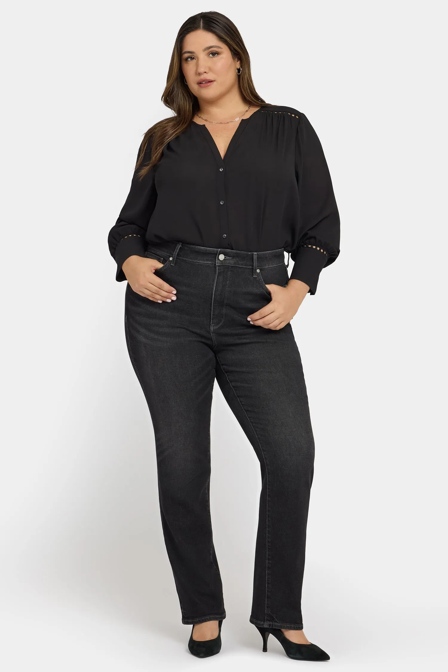 Marilyn Straight Jeans In Plus Size - Paris Lights sold by NYDJ