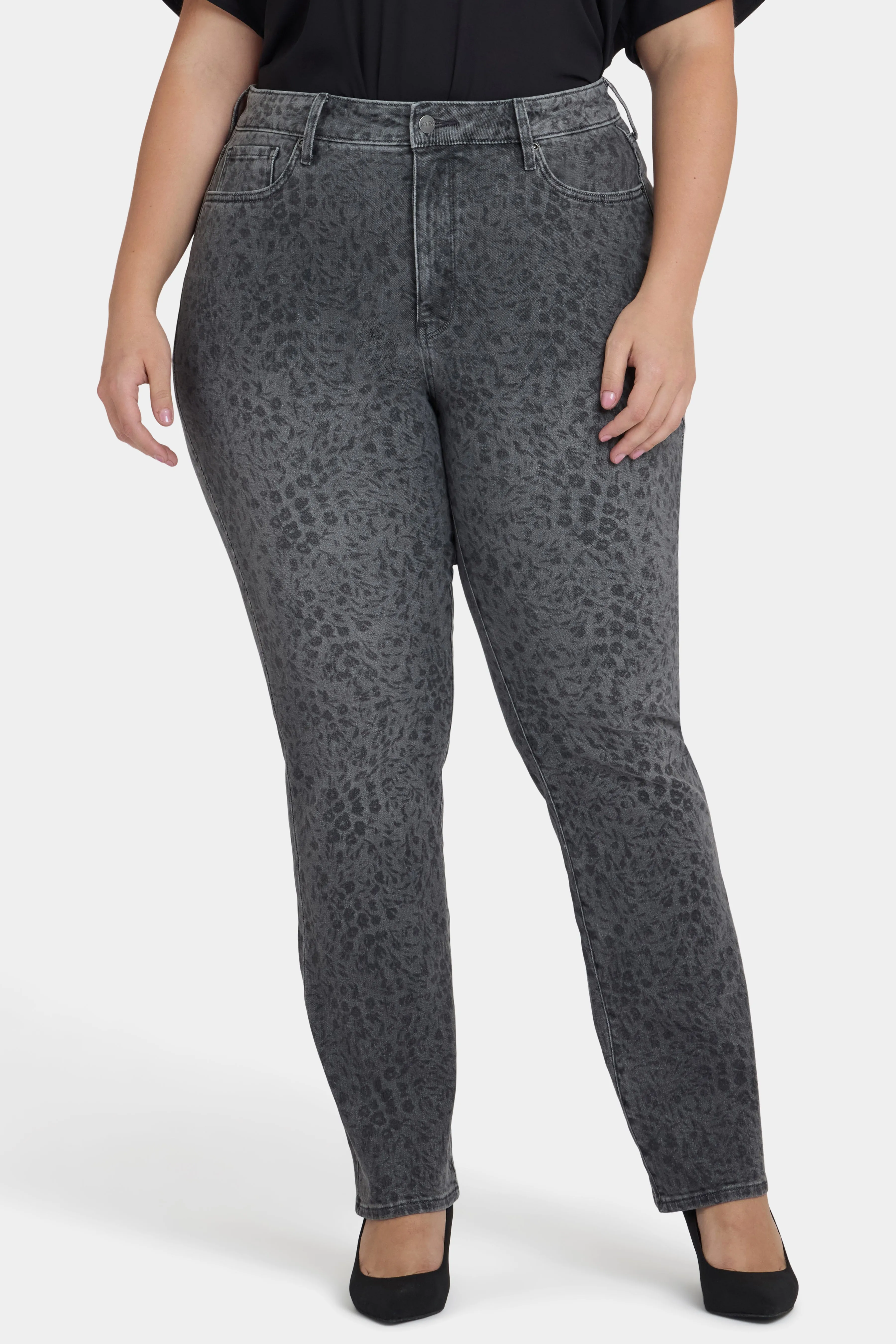 Marilyn Straight Jeans In Plus Size - Grey Daniela Ditsy sold by NYDJ product image thumbnail 4