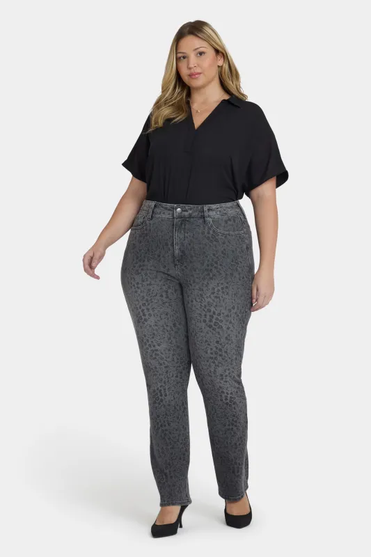 Marilyn Straight Jeans In Plus Size - Grey Daniela Ditsy sold by NYDJ
