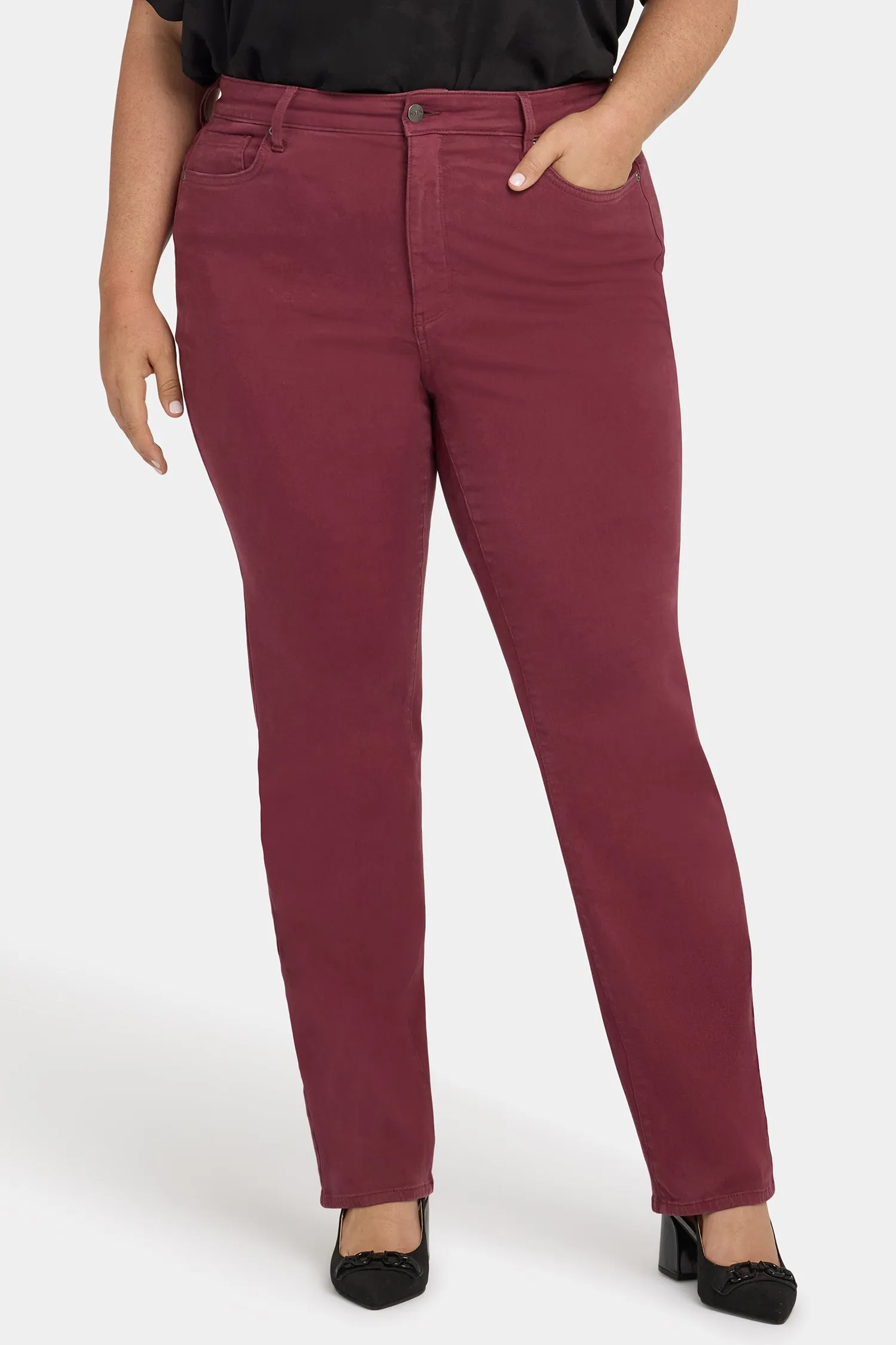 Marilyn Straight Jeans In Plus Size - True Burgundy sold by NYDJ product image thumbnail 4