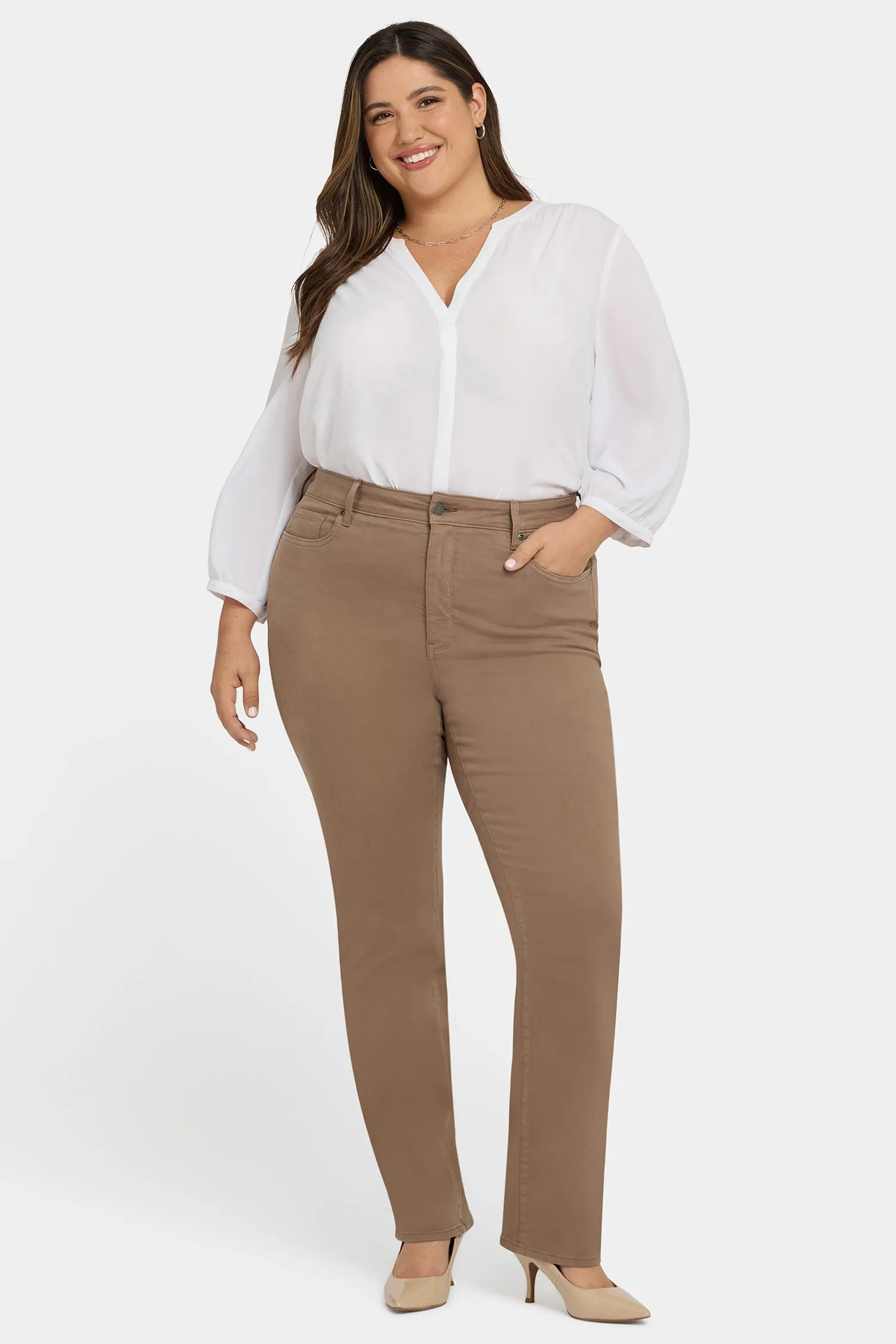 Marilyn Straight Jeans In Plus Size - Elmwood sold by NYDJ