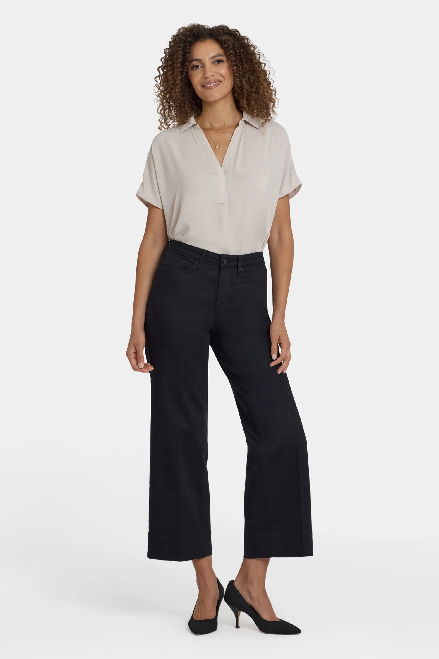 Teresa Wide Leg Ankle Jeans - Black sold by NYDJ