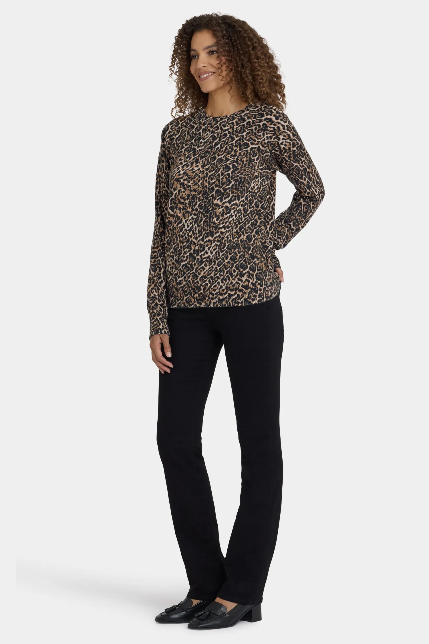 Cheetah Crewneck Sweater - Onyx Cheetah sold by NYDJ product image thumbnail 3