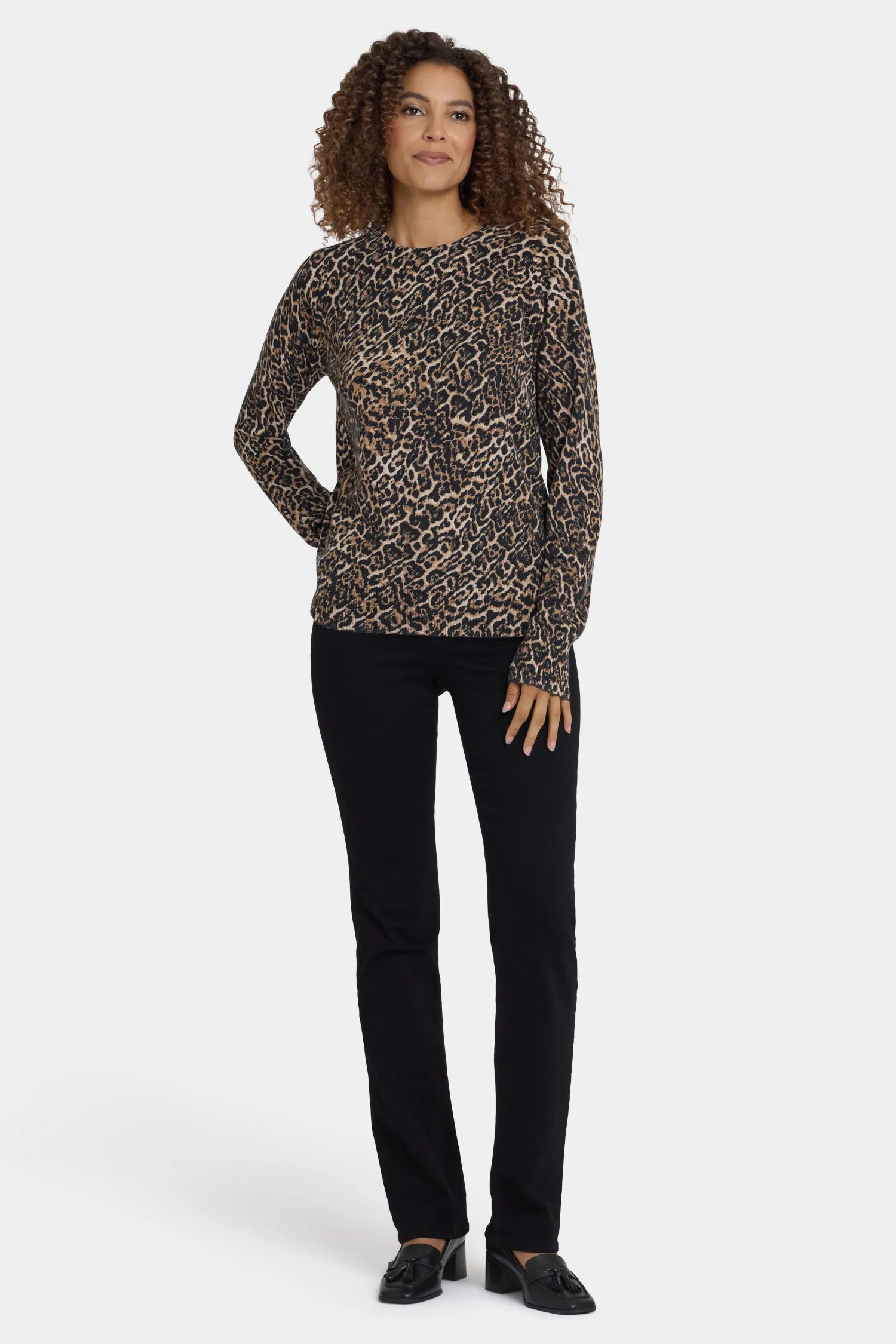 Cheetah Crewneck Sweater - Onyx Cheetah sold by NYDJ product image thumbnail 4