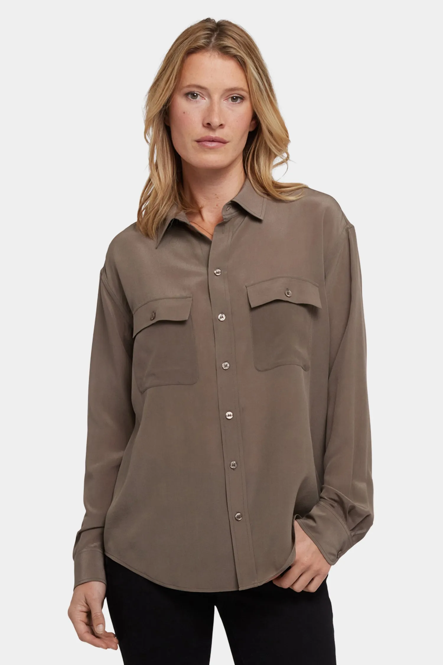 Lauren Silk Blouse - Dark Wood sold by NYDJ