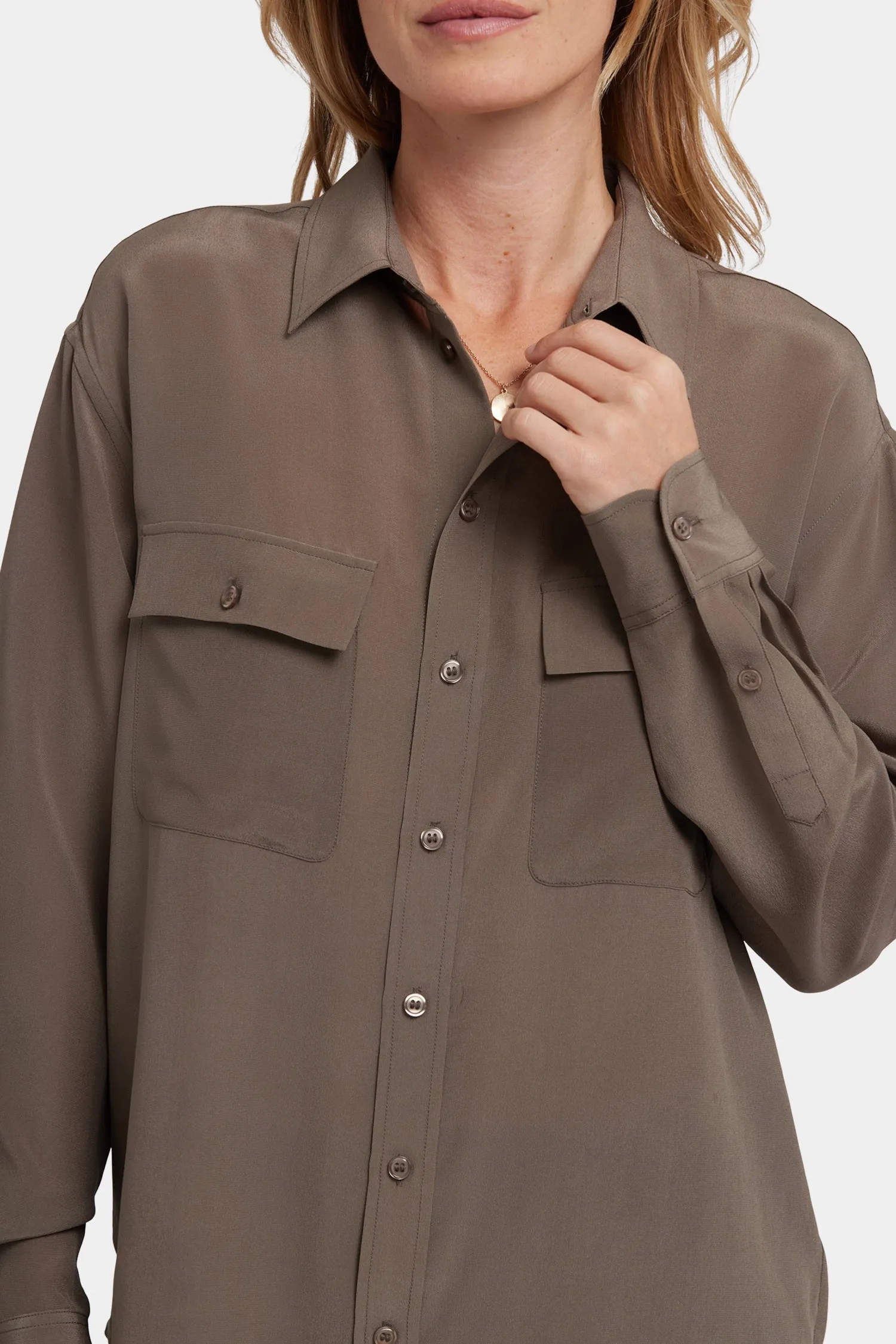 Lauren Silk Blouse - Dark Wood sold by NYDJ product image thumbnail 2