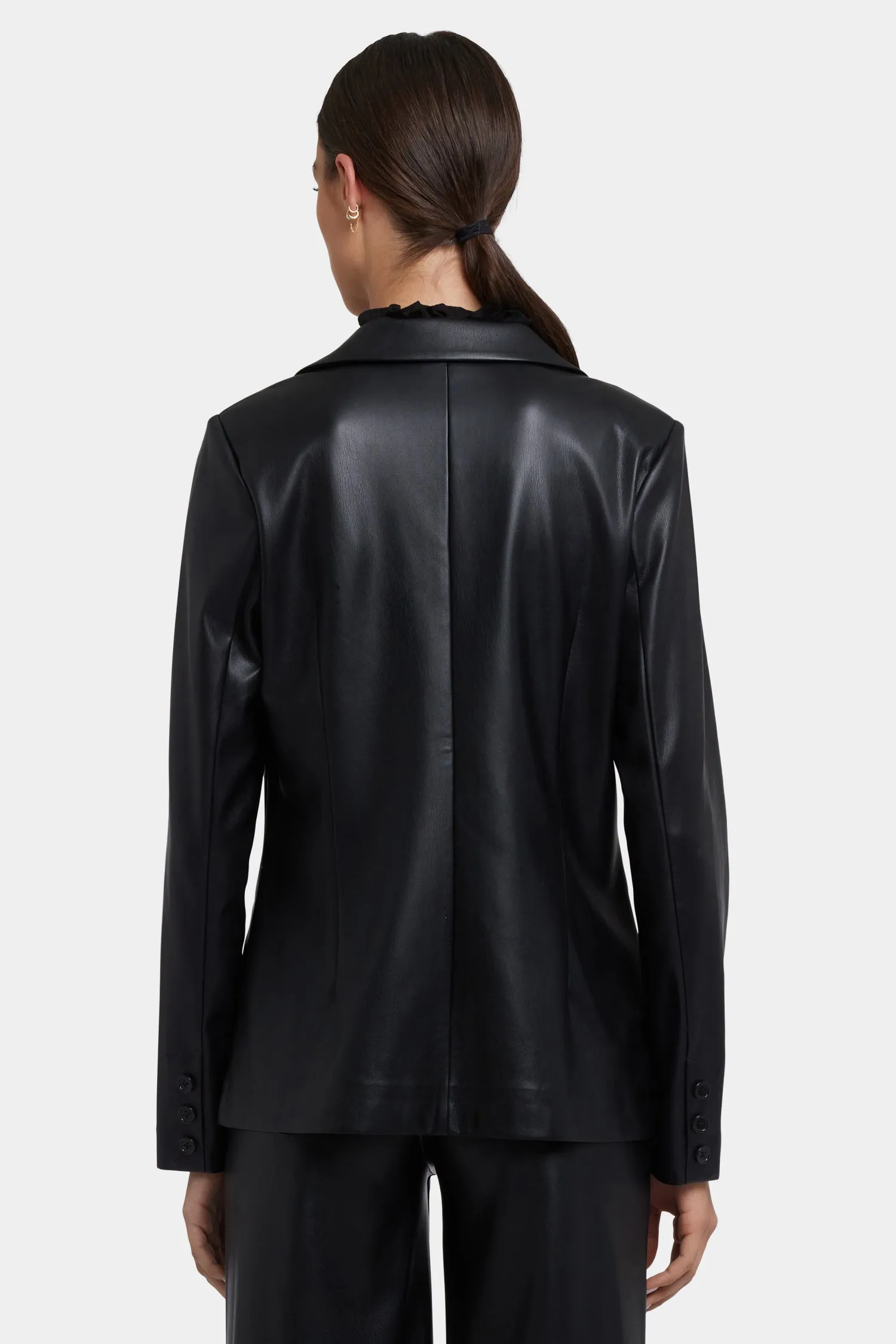 Vegan Stretch Leather Classic Blazer Jacket - Black sold by NYDJ product image thumbnail 2
