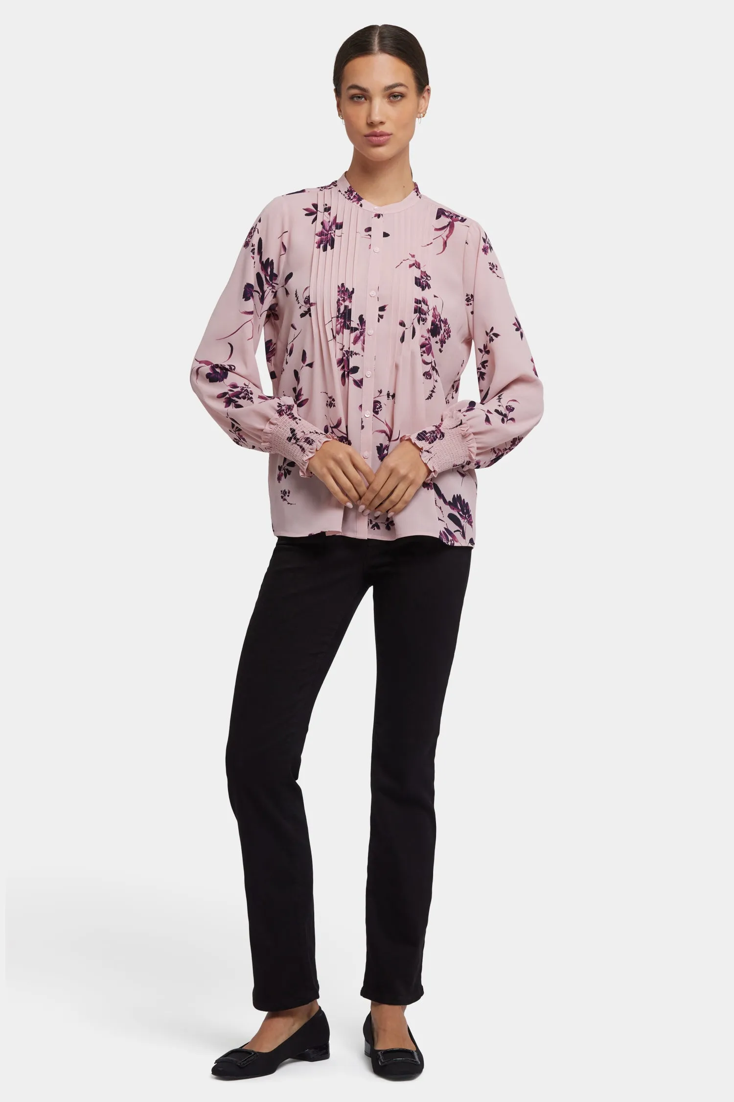 Pleated Peasant Blouse - Petite Palais sold by NYDJ product image thumbnail 5