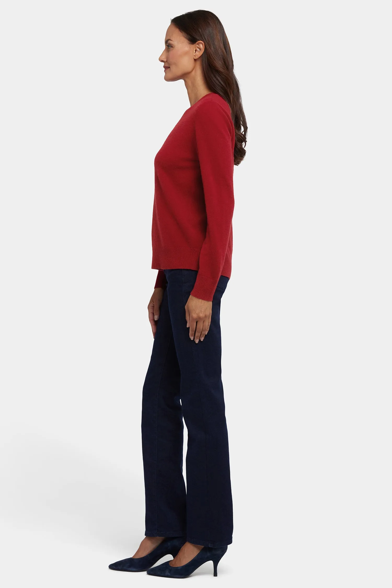 Cashmere Essential Crewneck Sweater - Red sold by NYDJ product image thumbnail 3