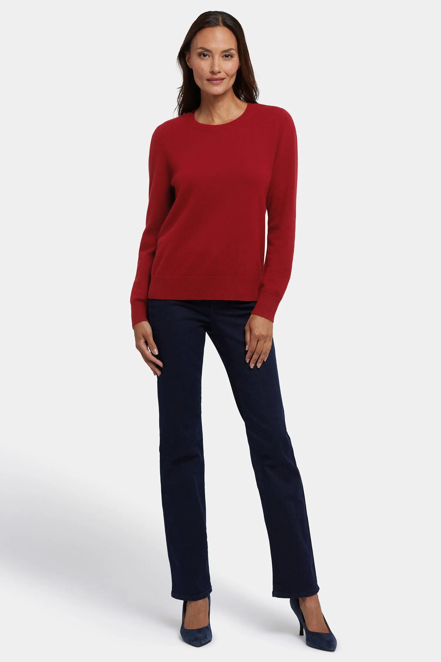 Cashmere Essential Crewneck Sweater - Red sold by NYDJ product image thumbnail 4