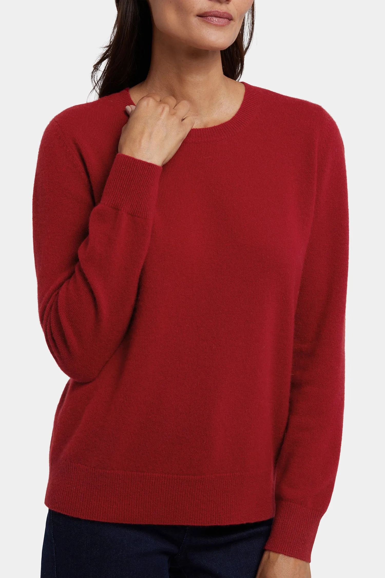 Cashmere Essential Crewneck Sweater - Red sold by NYDJ product image thumbnail 5