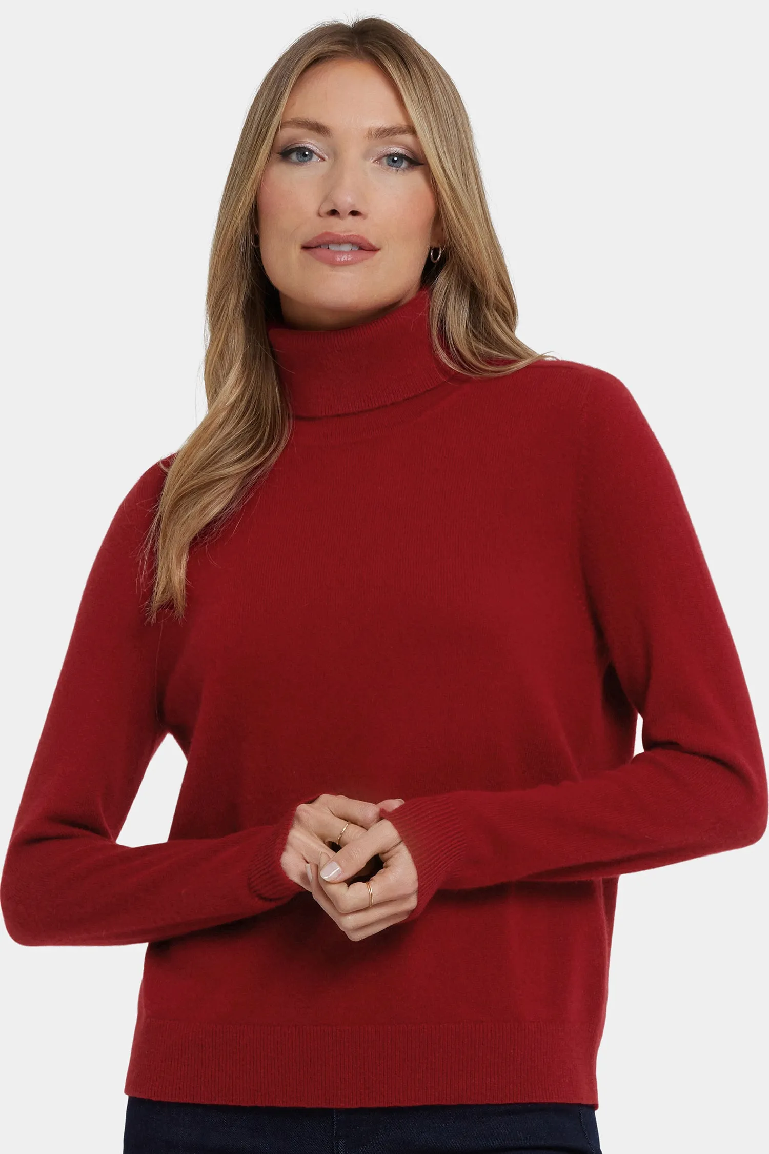 Cashmere Turtleneck Sweater - Red sold by NYDJ