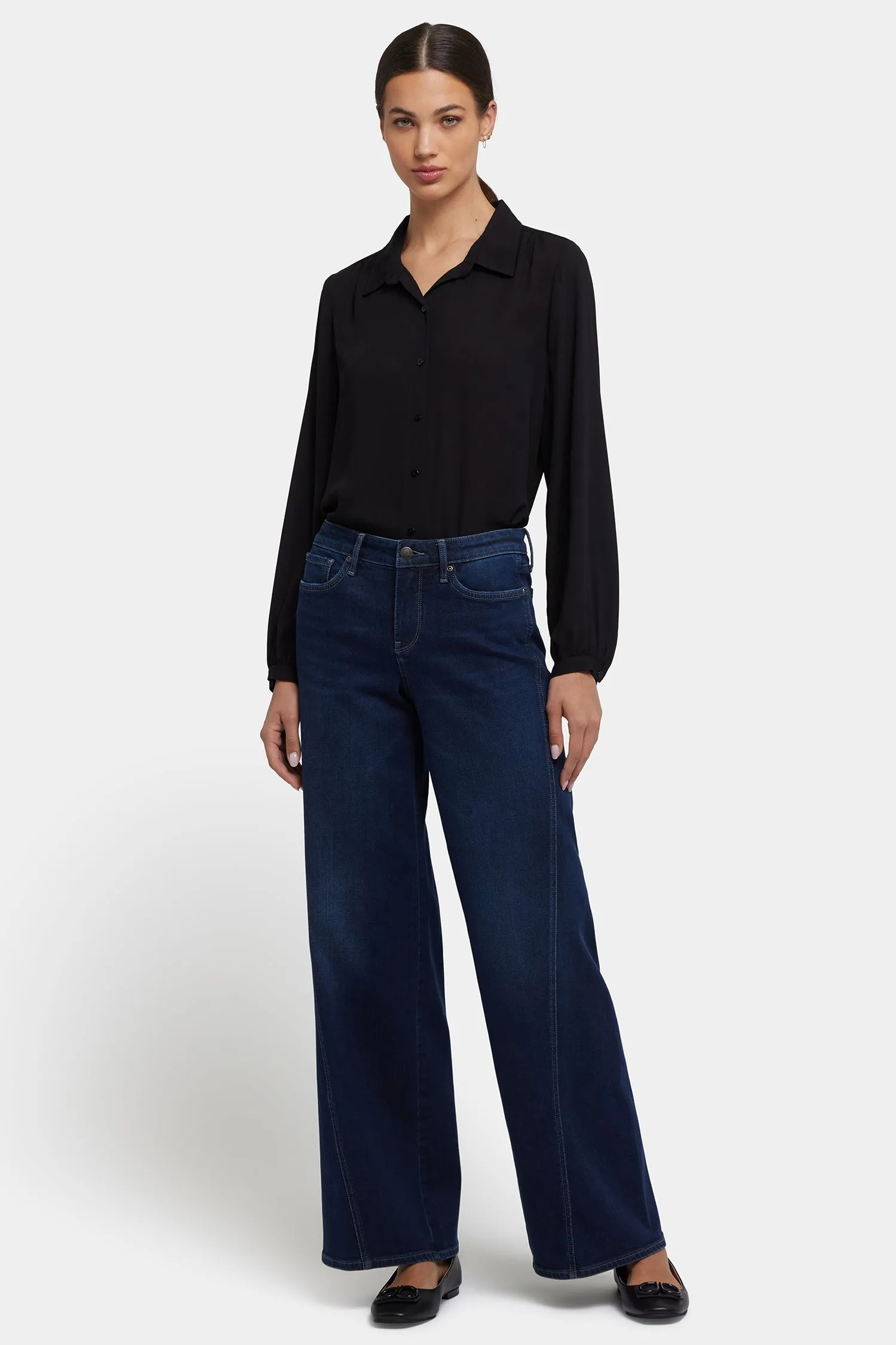 Teresa Wide Leg Jeans In Petite - Ink Skyline sold by NYDJ