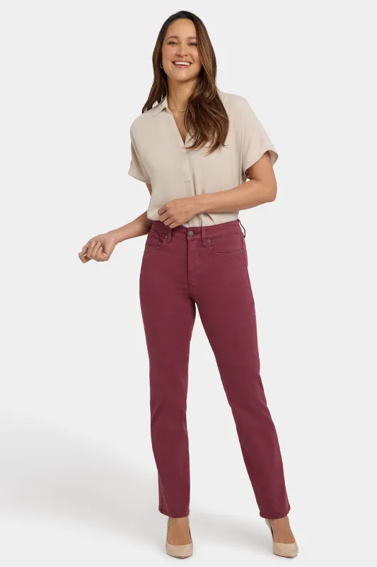 Marilyn Straight Jeans In Petite - True Burgundy sold by NYDJ
