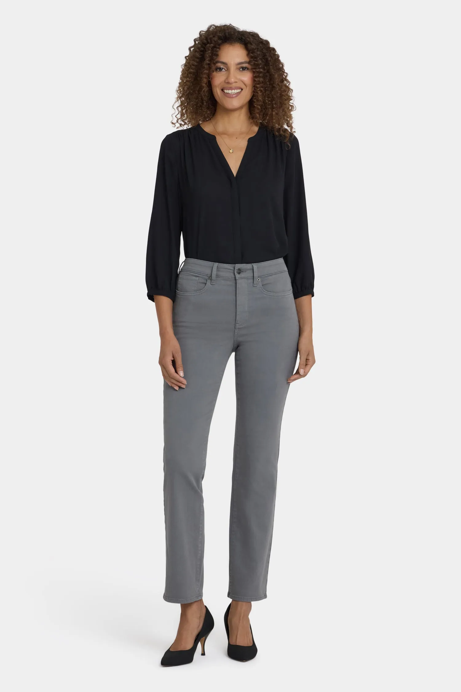 Marilyn Straight Jeans In Petite - Lunar Stone sold by NYDJ