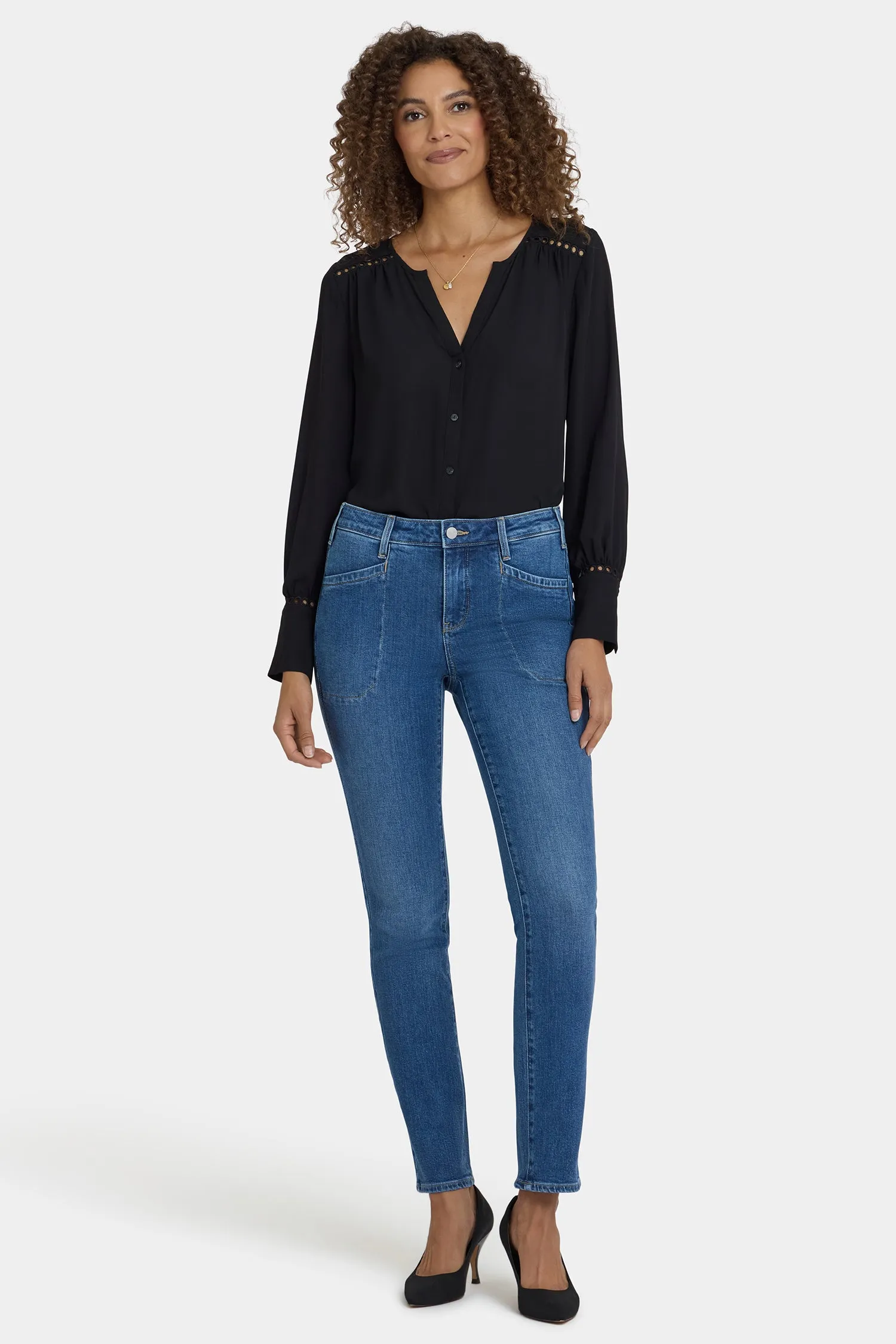 Sheri Slim Jeans In Petite - Opera Blue sold by NYDJ