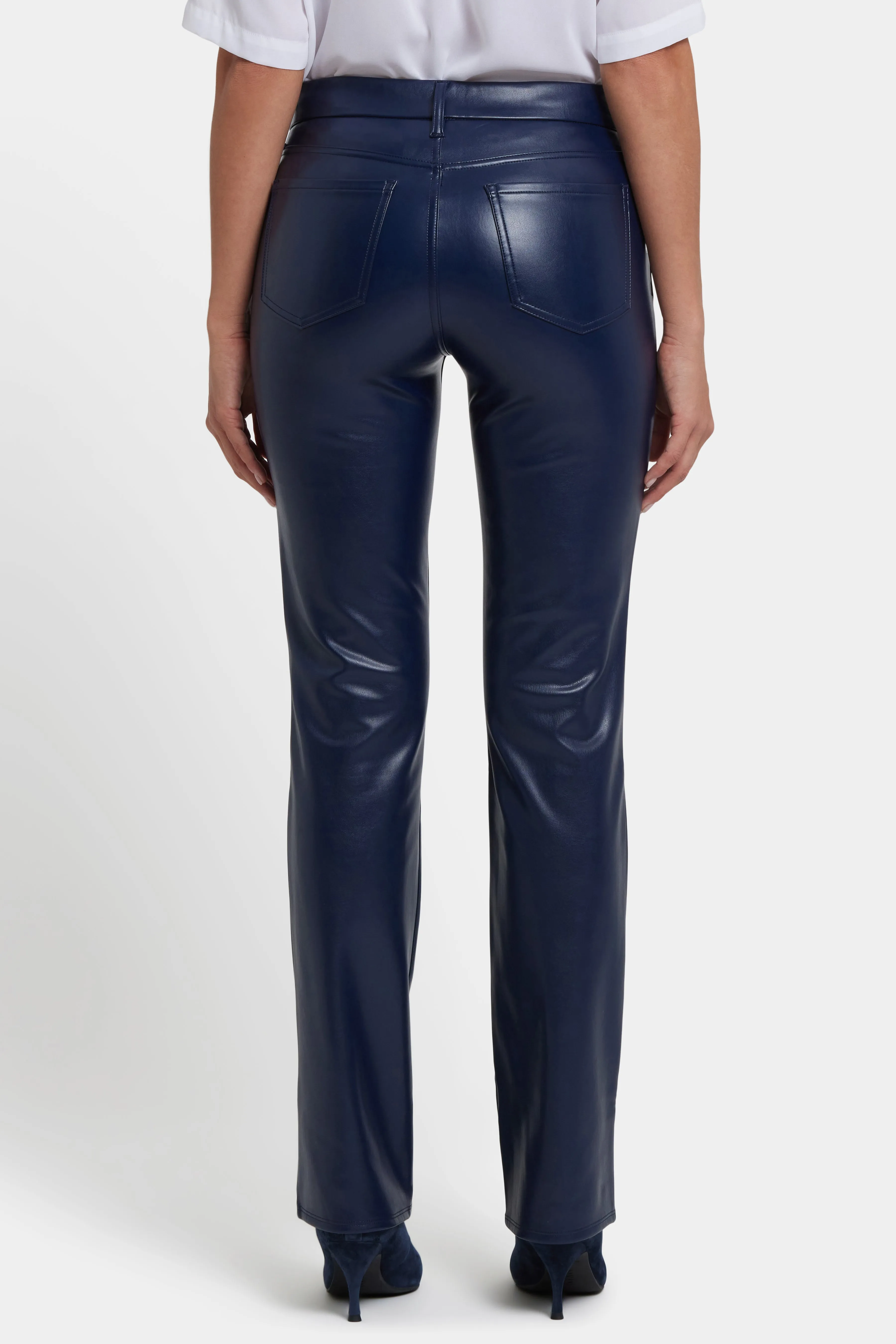 Faux Leather Marilyn Straight Pants - Dark Sapphire sold by NYDJ product image thumbnail 3