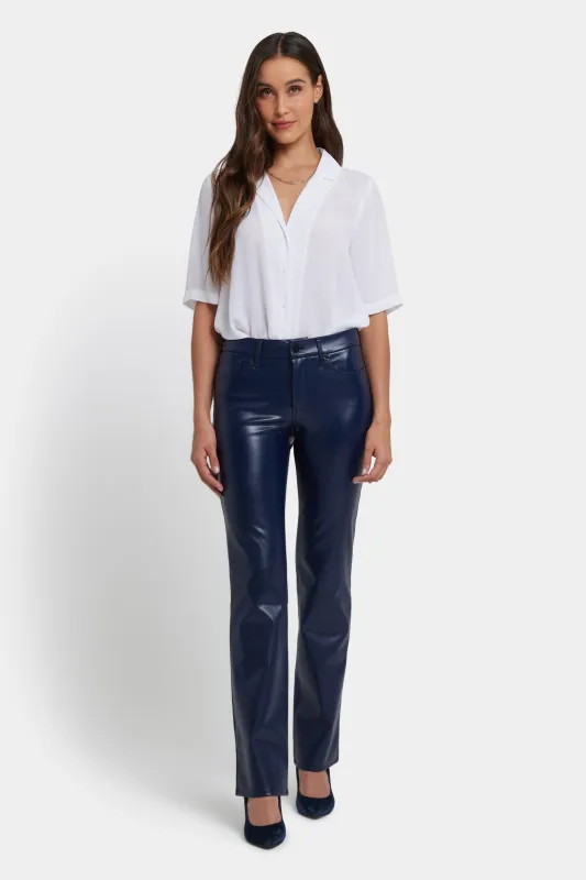 Faux Leather Marilyn Straight Pants - Dark Sapphire made by NYDJ