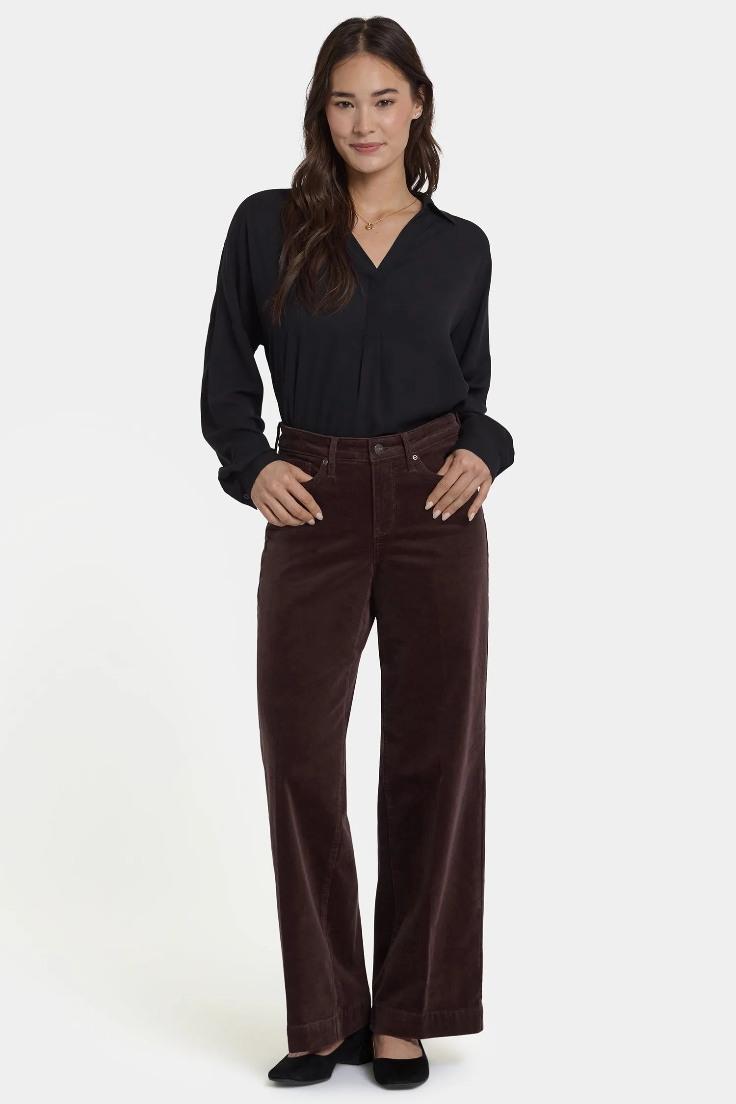 Teresa Wide Leg Pants - Bitter Chocolate sold by NYDJ