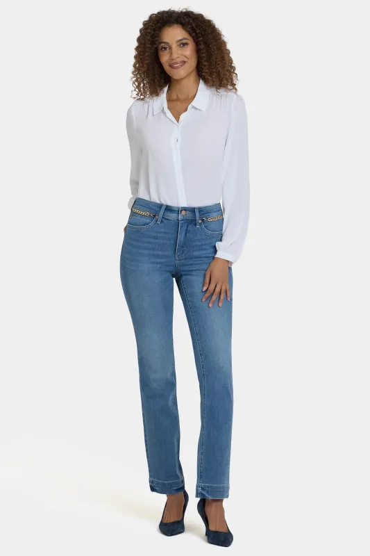 Marilyn Straight Jeans In Petite - Bastille Sea sold by NYDJ
