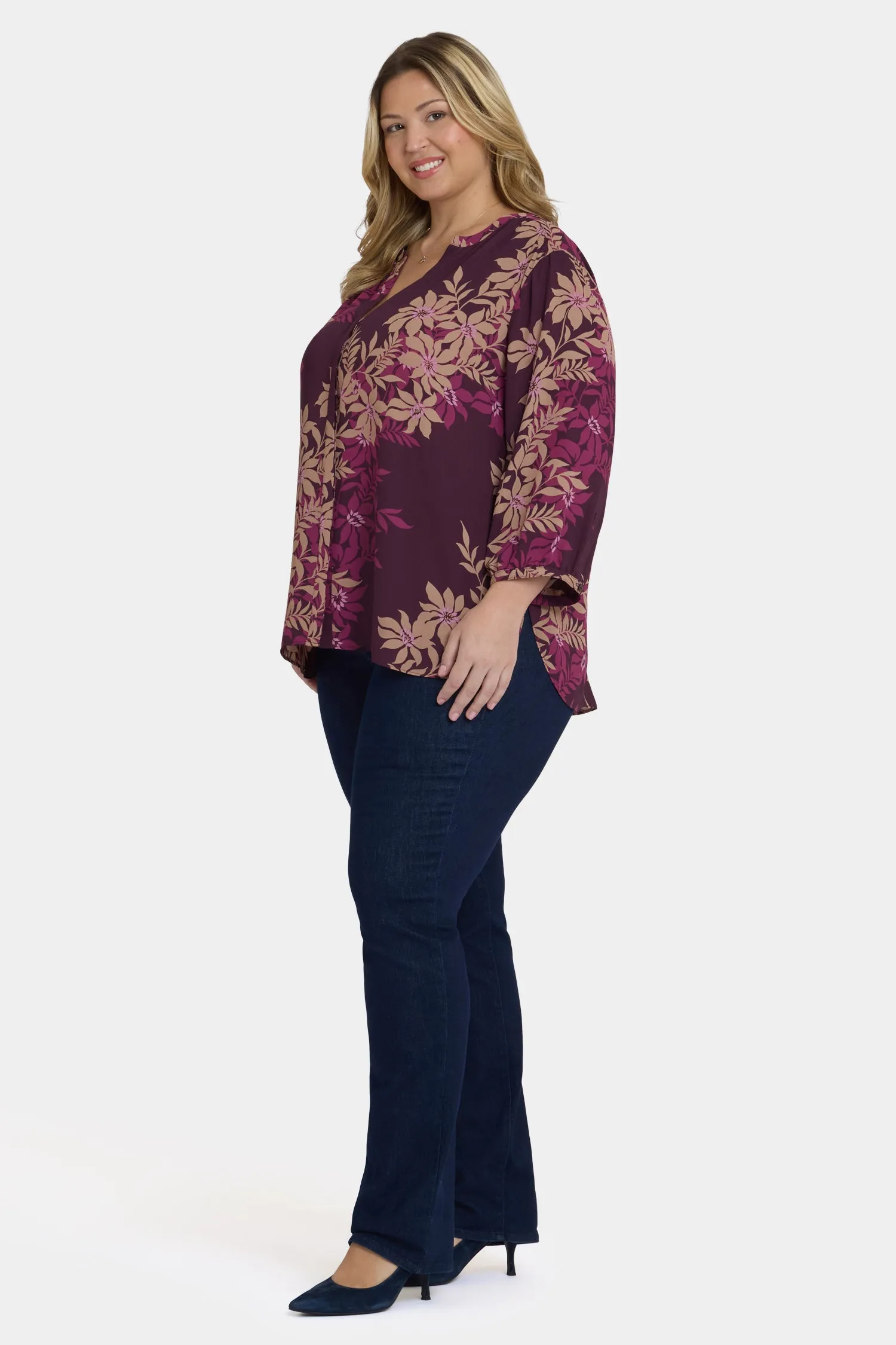 Pintuck Blouse In Plus Size - Bonne Nouvelle sold by NYDJ product image thumbnail 3