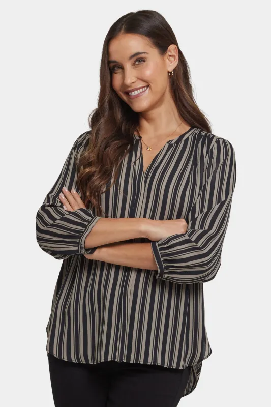 Pintuck Blouse - Benoit Stripe sold by NYDJ
