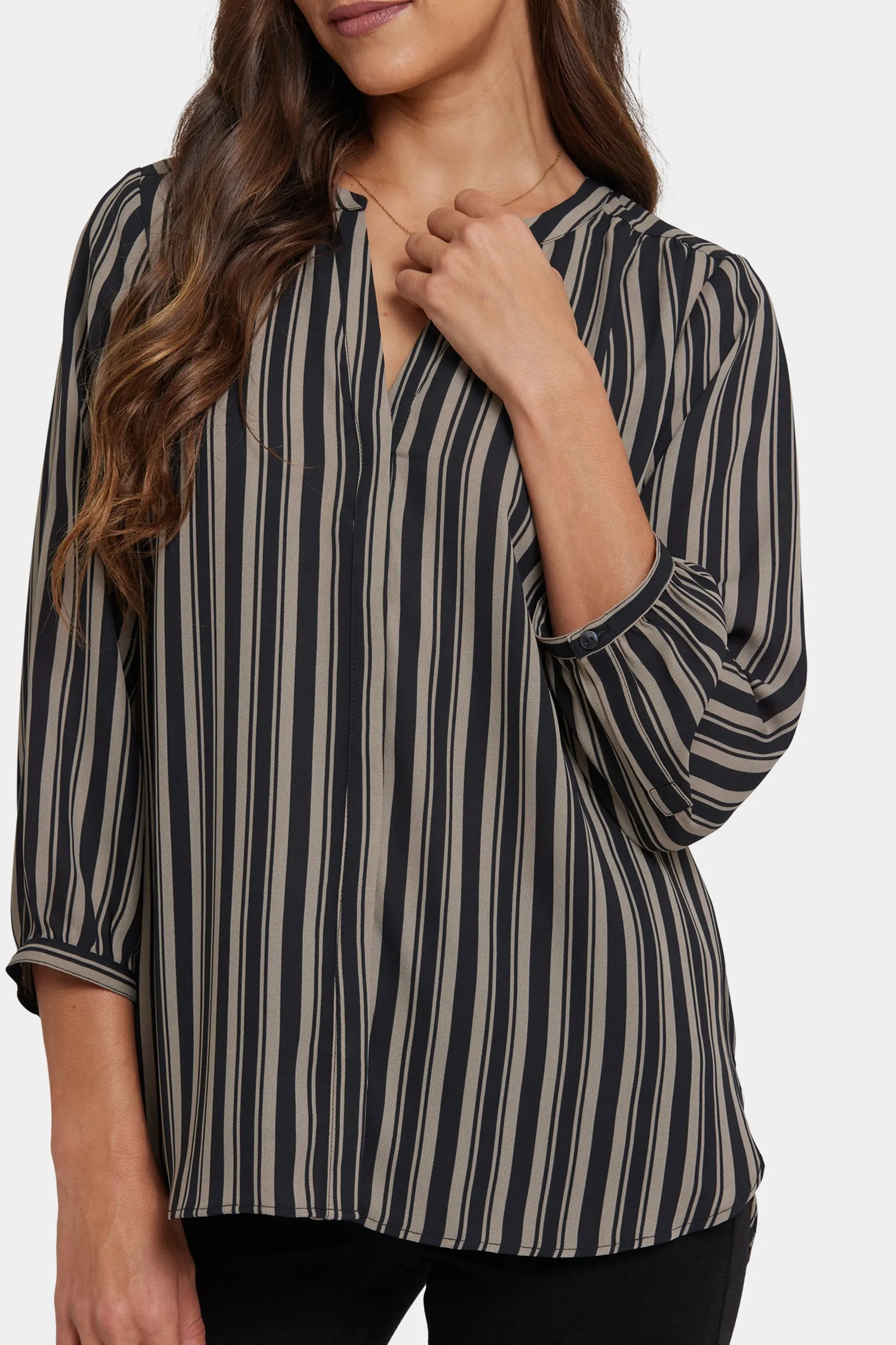 Pintuck Blouse - Benoit Stripe sold by NYDJ product image thumbnail 5