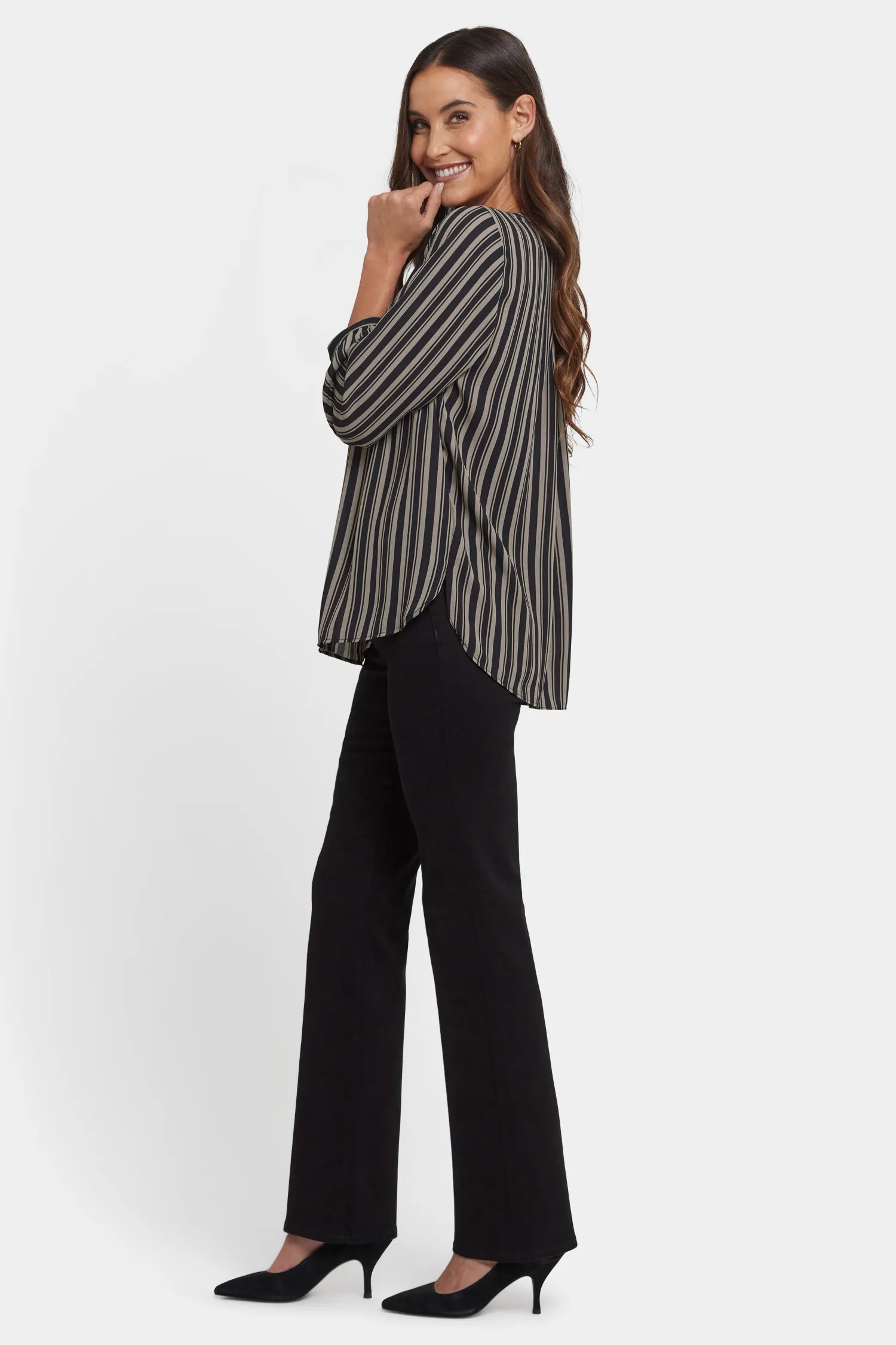 Pintuck Blouse - Benoit Stripe sold by NYDJ product image thumbnail 3