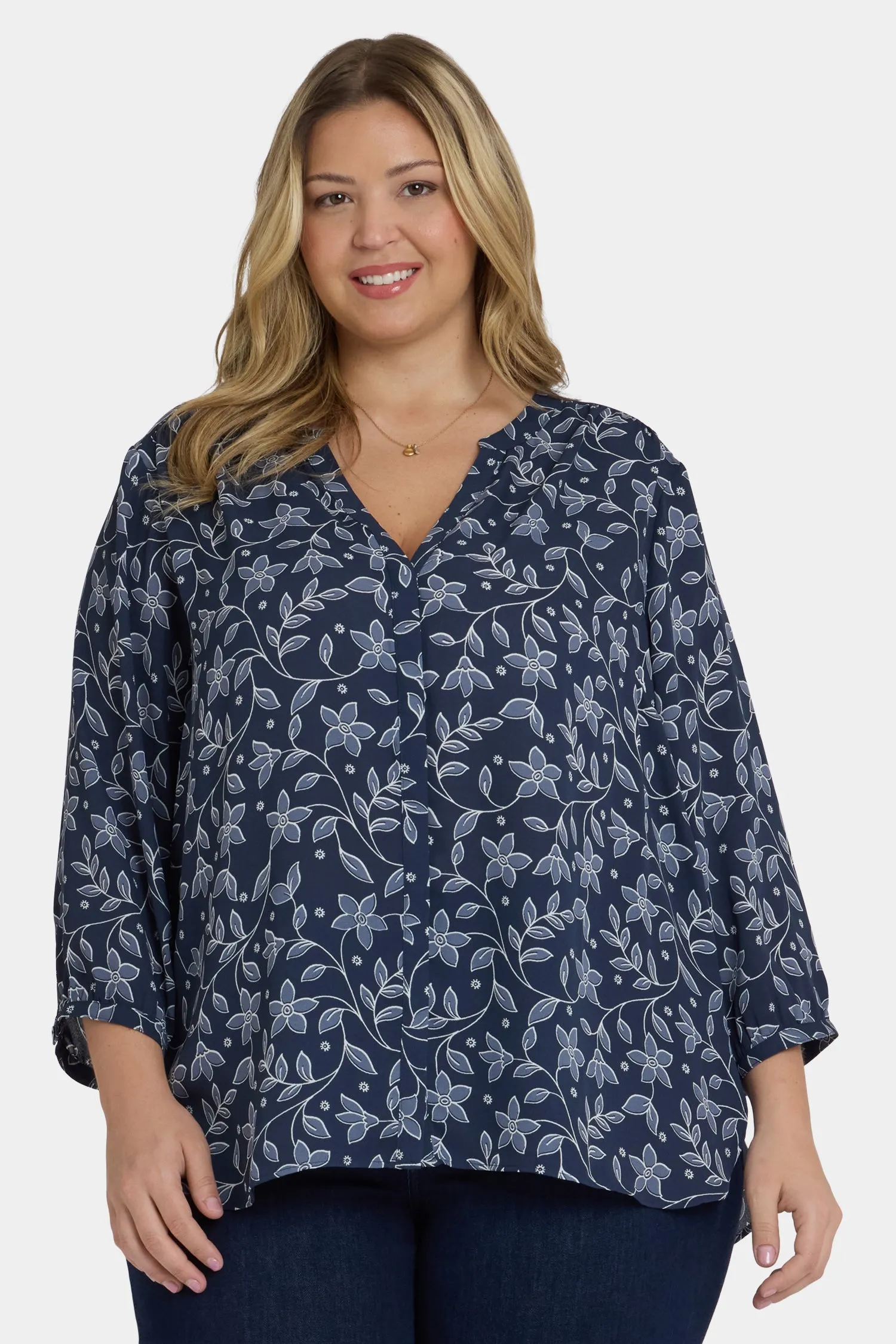 Pintuck Blouse In Plus Size - Lisette sold by NYDJ