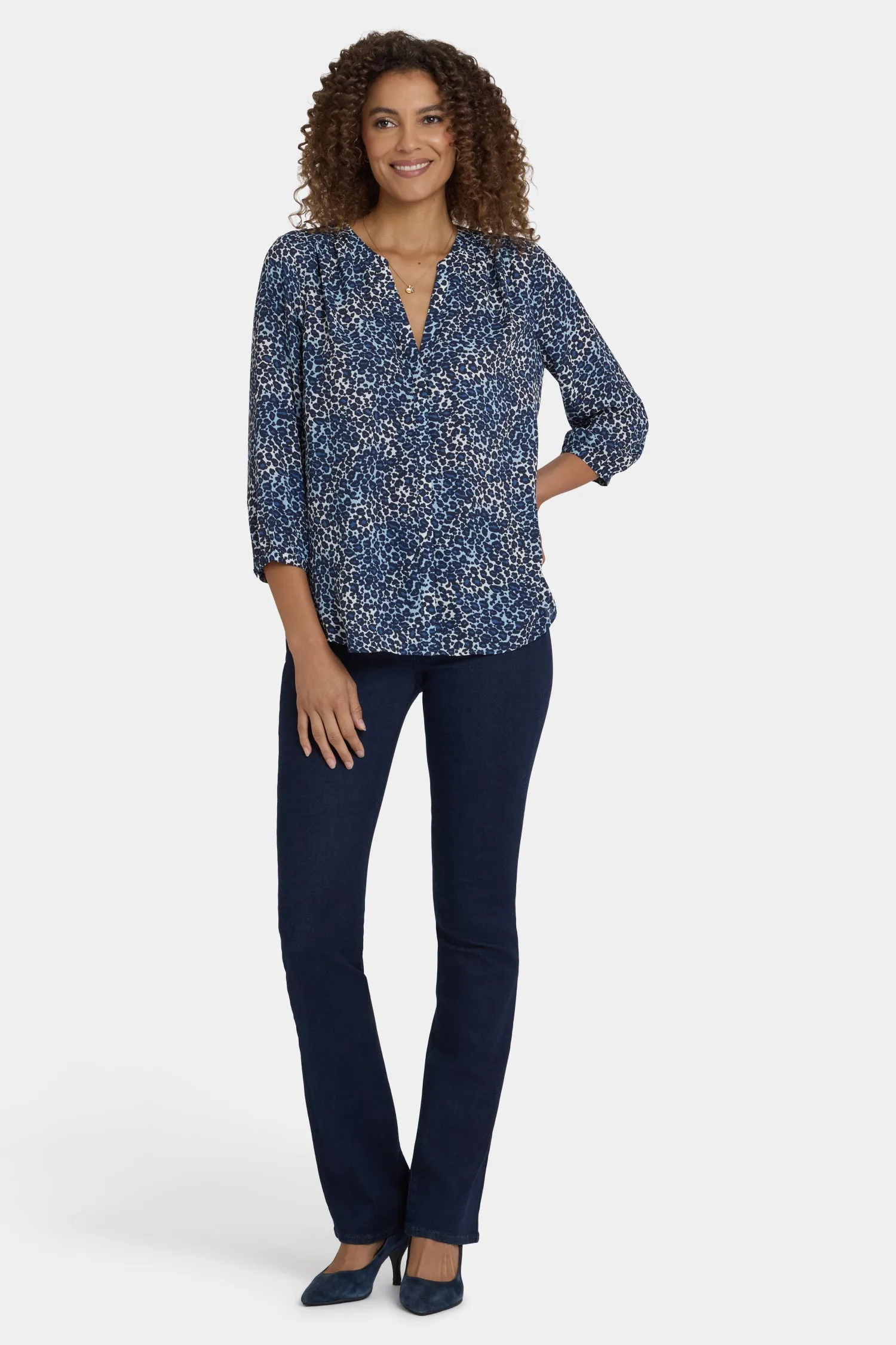 Pintuck Blouse - Indigo Cat sold by NYDJ product image thumbnail 4