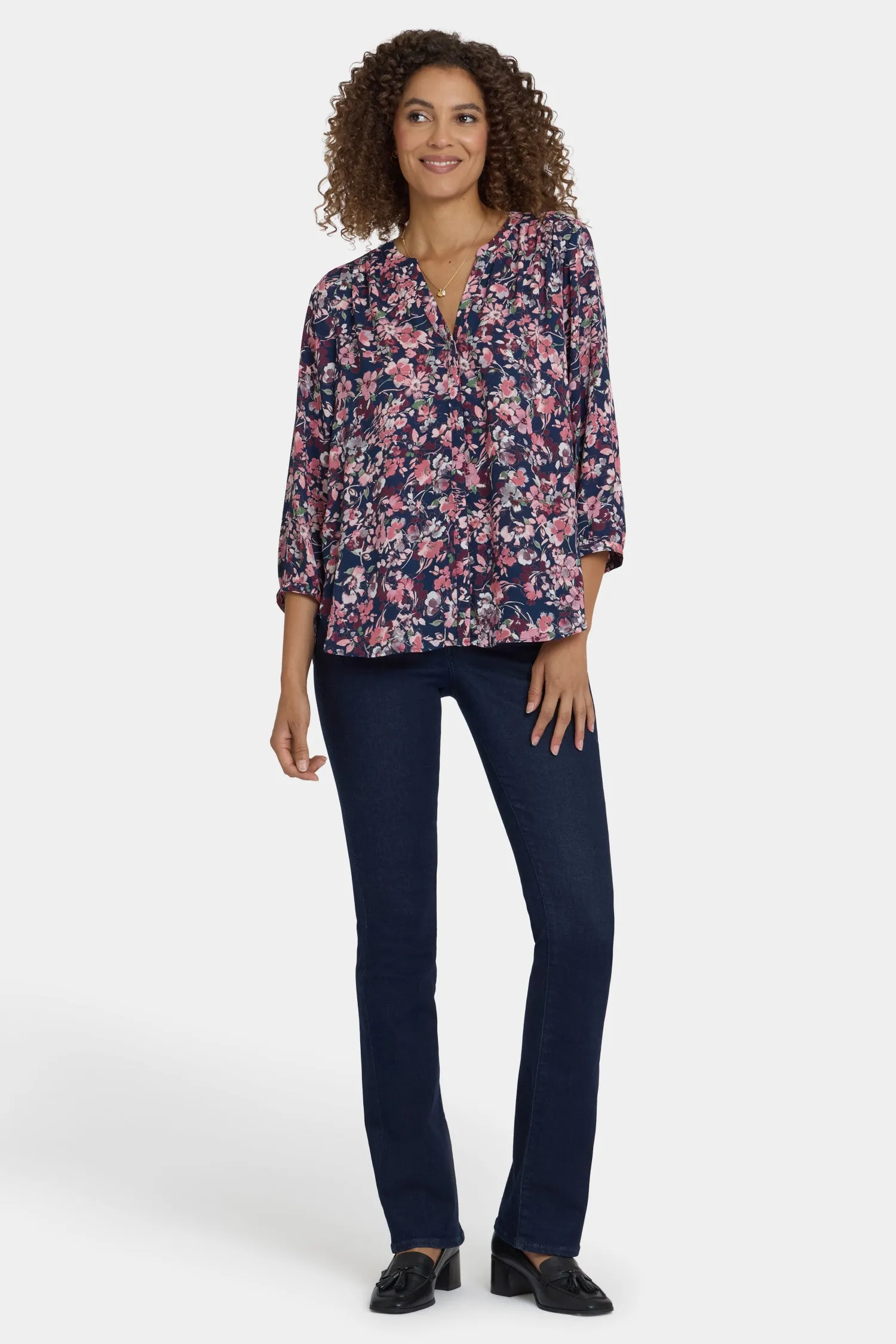 Pintuck Blouse - Rosetta Blooms sold by NYDJ product image thumbnail 5