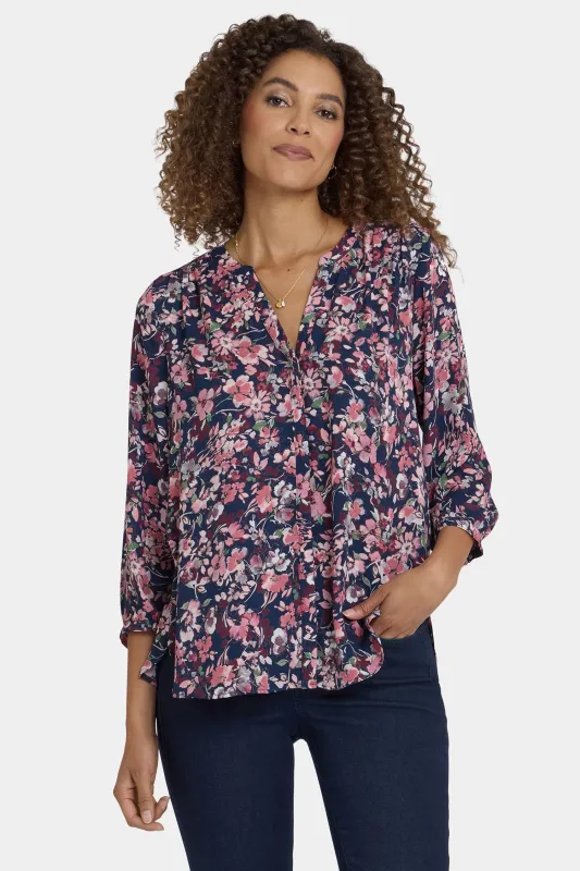 Pintuck Blouse - Rosetta Blooms sold by NYDJ