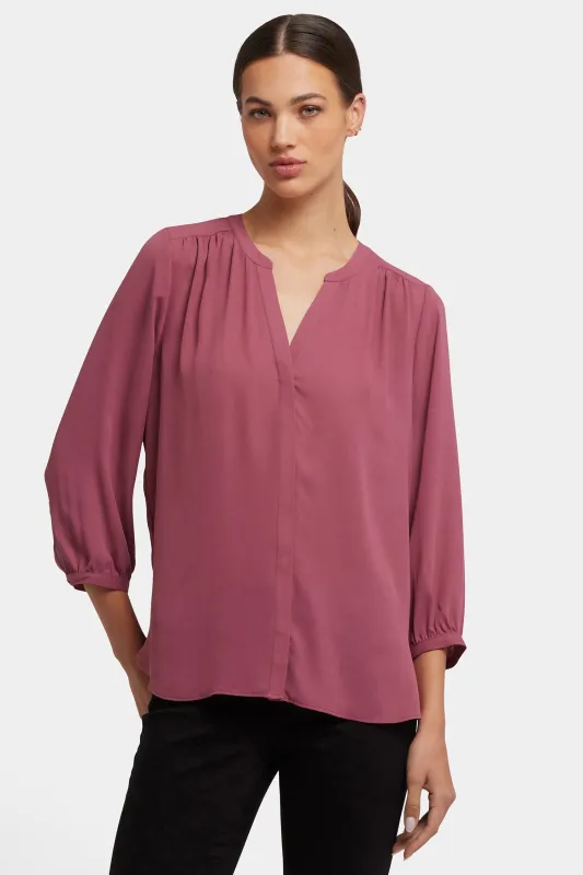 Pintuck Blouse - Vintage Rose sold by NYDJ
