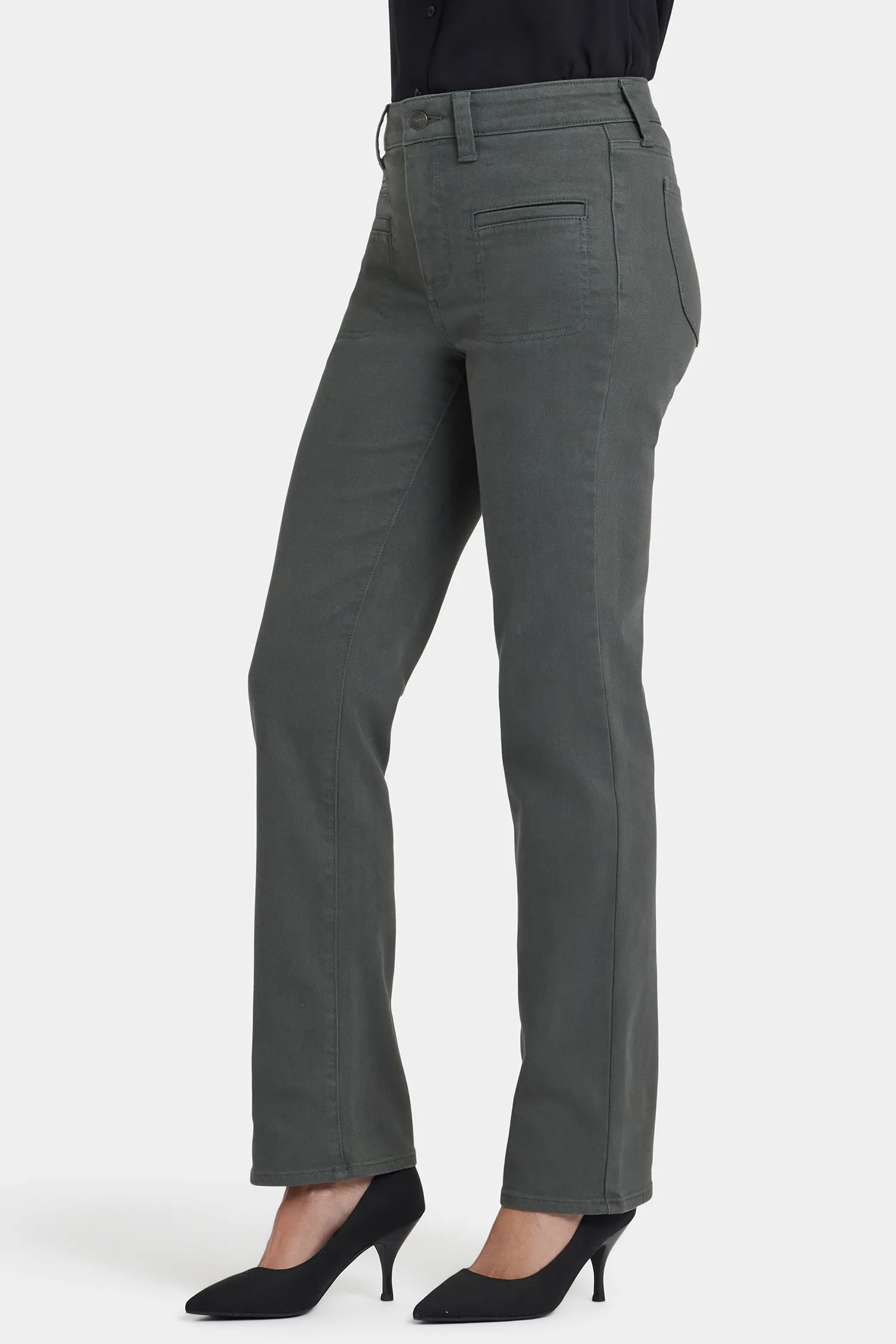 Marilyn Straight Jeans In Petite - True Olive sold by NYDJ product image thumbnail 4