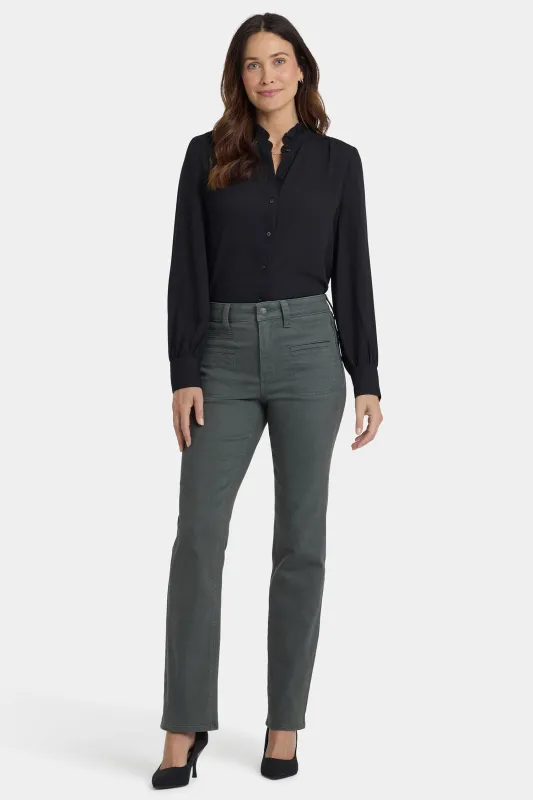 Marilyn Straight Jeans In Petite - True Olive sold by NYDJ