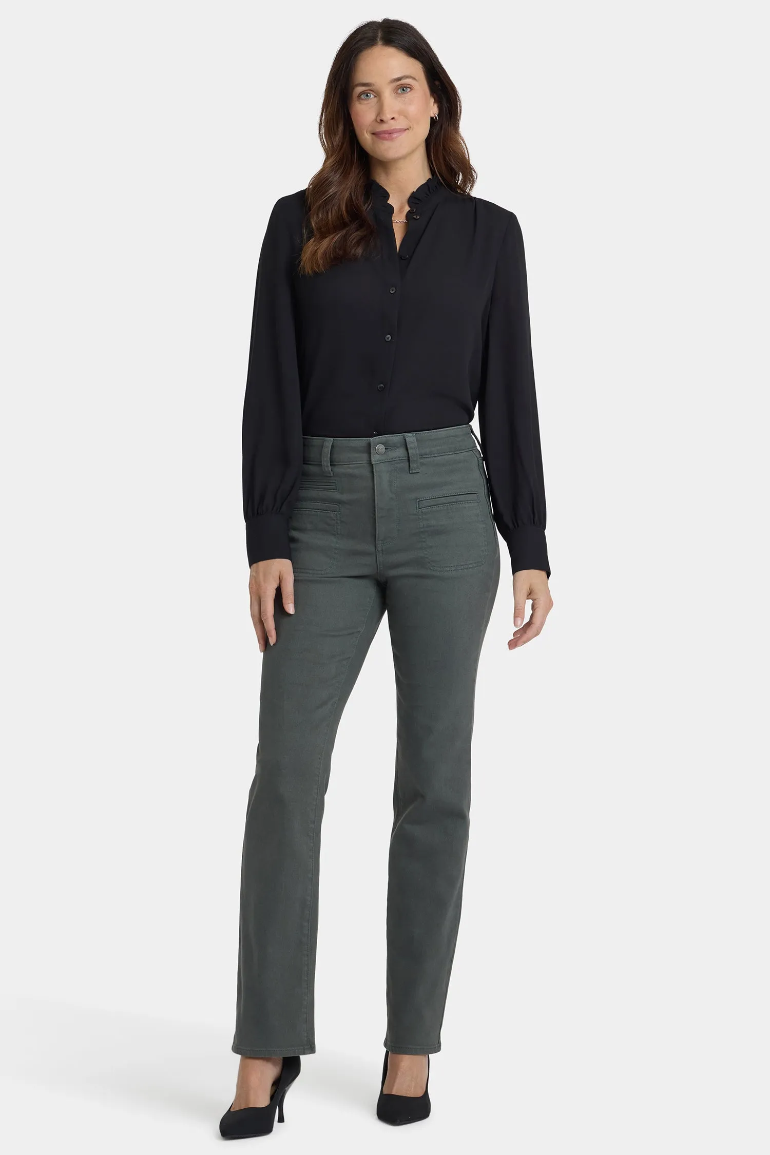 Marilyn Straight Jeans - True Olive sold by NYDJ