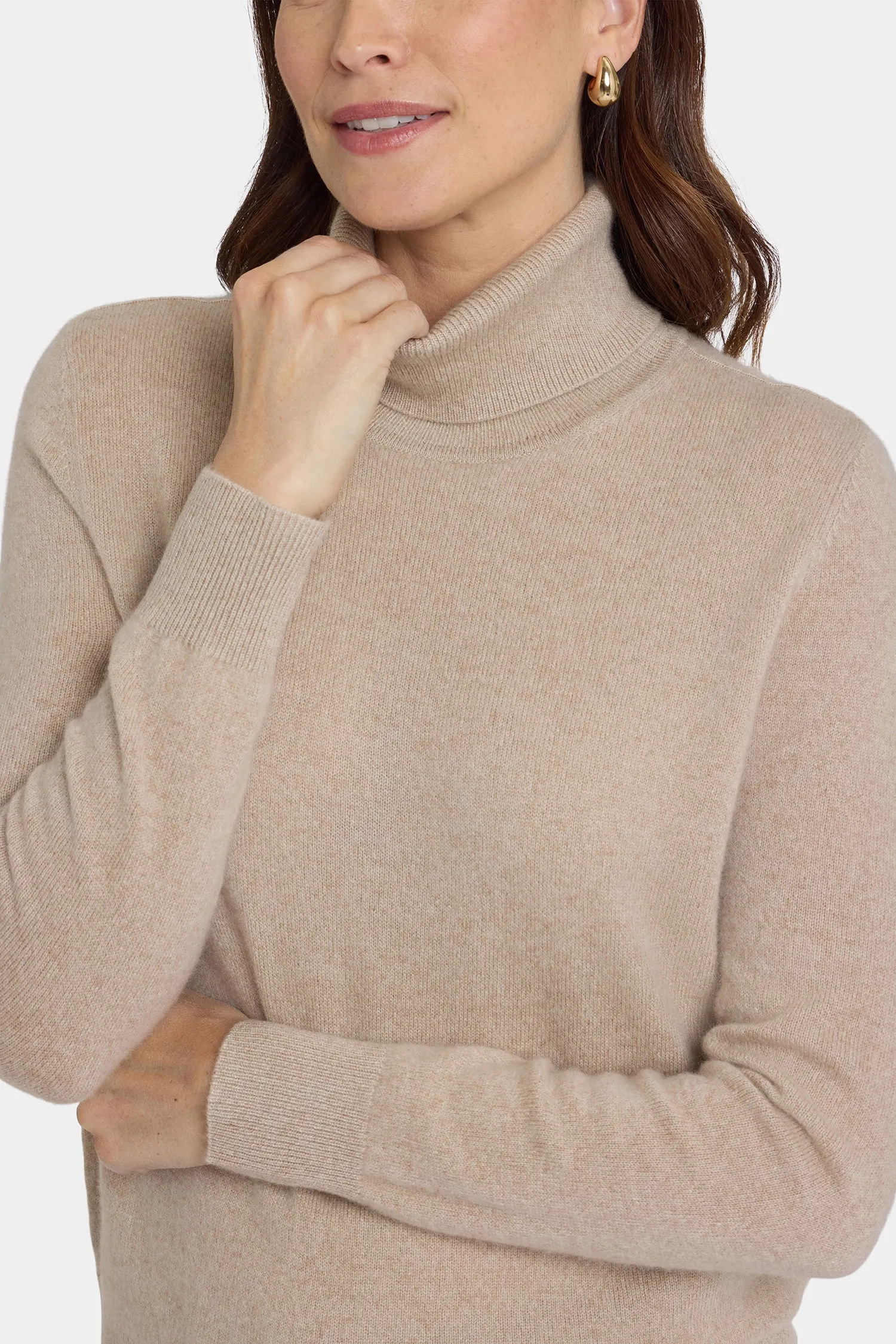 Cashmere Turtleneck Sweater - Taupe sold by NYDJ product image thumbnail 2