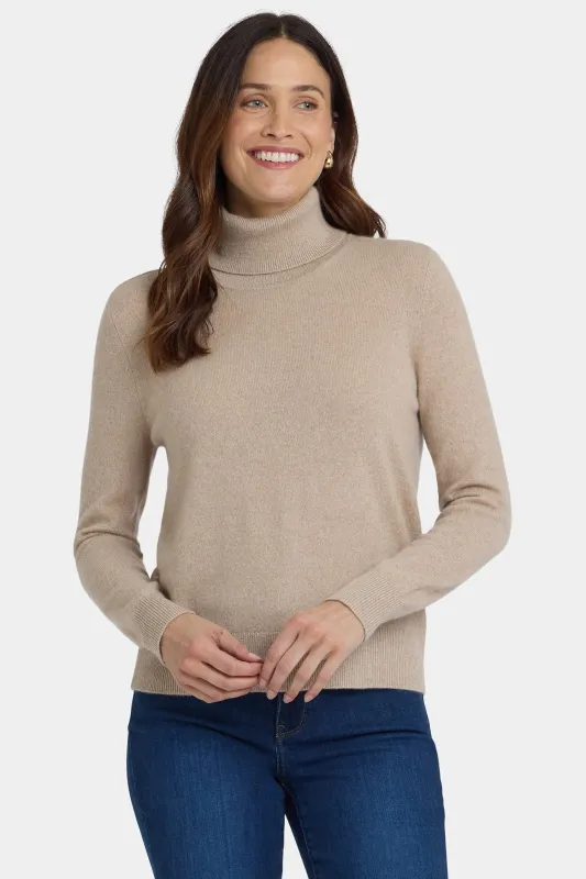 Cashmere Turtleneck Sweater - Taupe sold by NYDJ