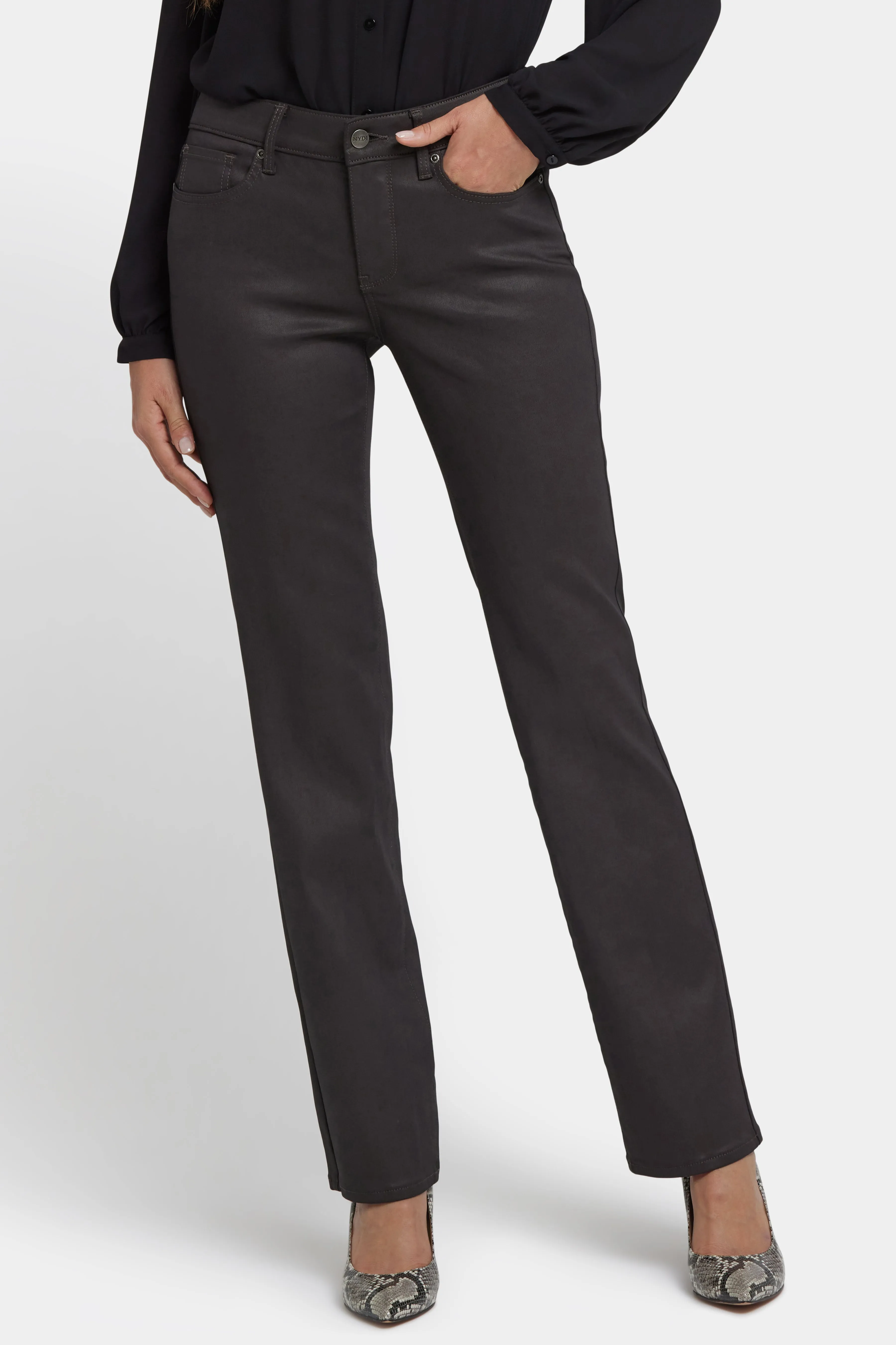 Coated Marilyn Straight Jeans - Vintage Barnwood Coated sold by NYDJ product image thumbnail 4