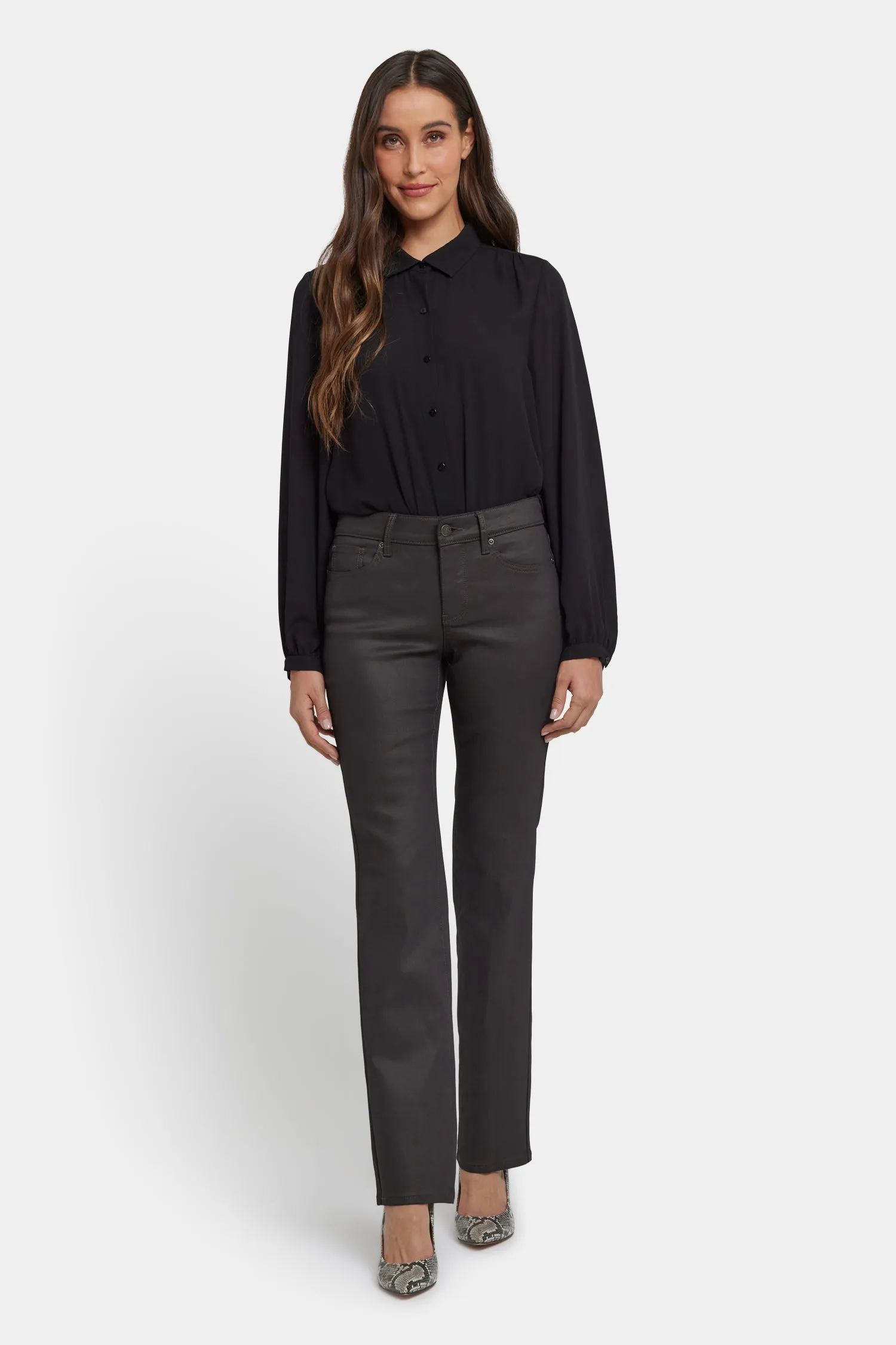 Coated Marilyn Straight Jeans - Vintage Barnwood Coated sold by NYDJ