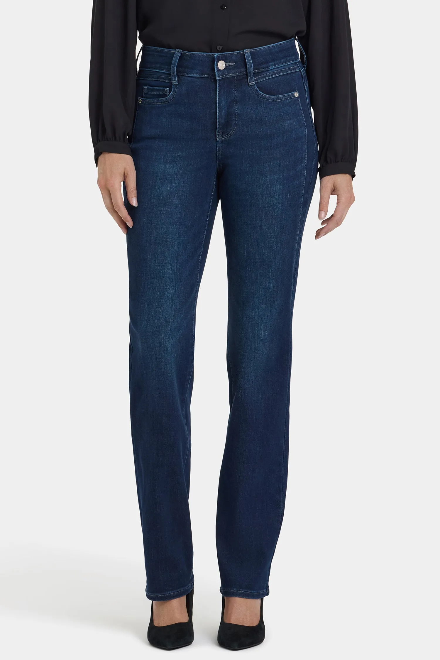 Marilyn Straight Jeans In Petite - Blackened Blue sold by NYDJ product image thumbnail 4
