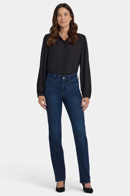 Marilyn Straight Jeans In Petite - Blackened Blue sold by NYDJ