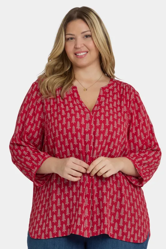 Pintuck Blouse In Plus Size - Jacqueline sold by NYDJ