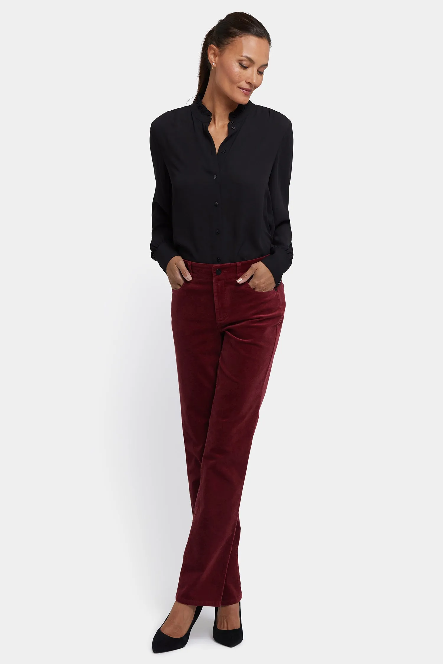 Marilyn Straight Pants In Petite - Wild Currant sold by NYDJ