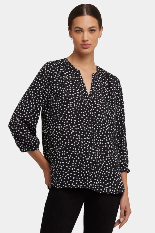 Pintuck Blouse - Francoise Dots sold by NYDJ