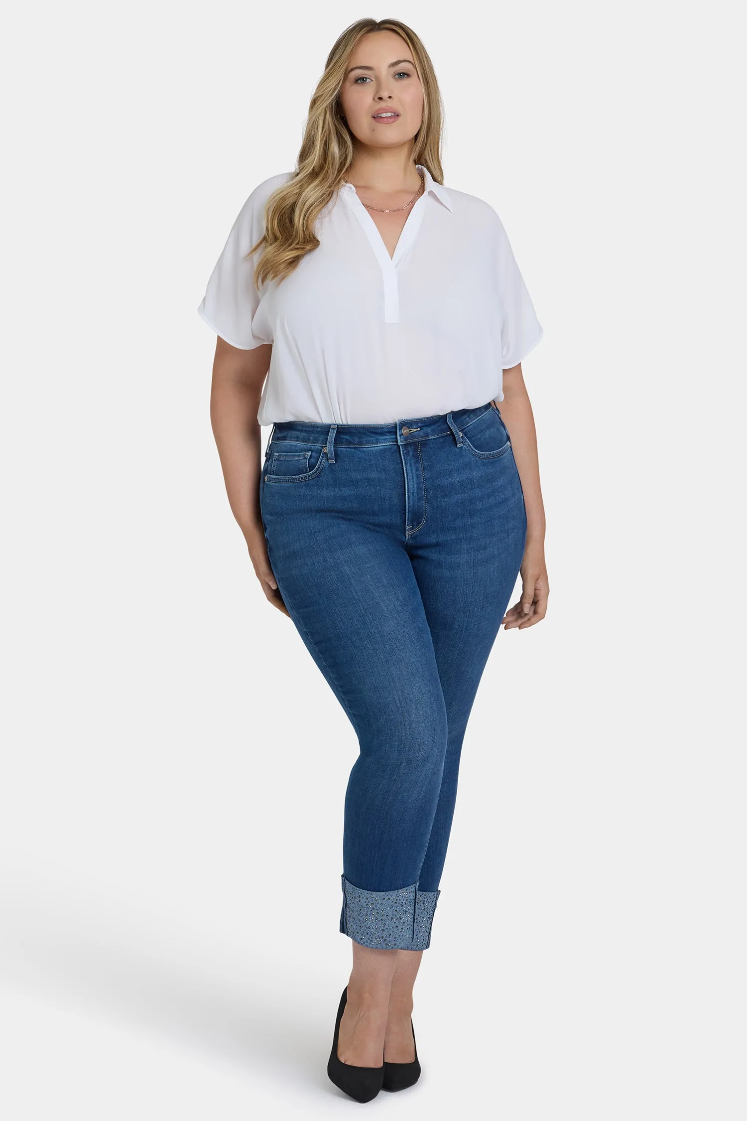 Sheri Slim Ankle Jeans In Plus Size - Vintage Lapis sold by NYDJ